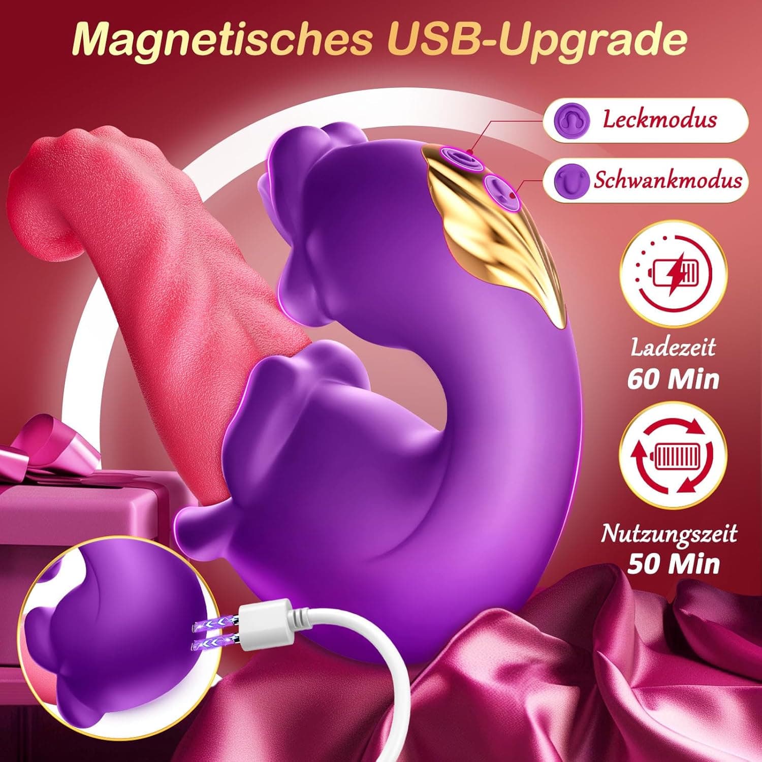 Vibration für Frauen Anal Vibrator Dildo, Leise Bohrmaschine Realistische Dildos Sex Maschine mit 10 Swing Modus Silikon Penis Vibrator Anal Toys Leise Bohrmaschiene