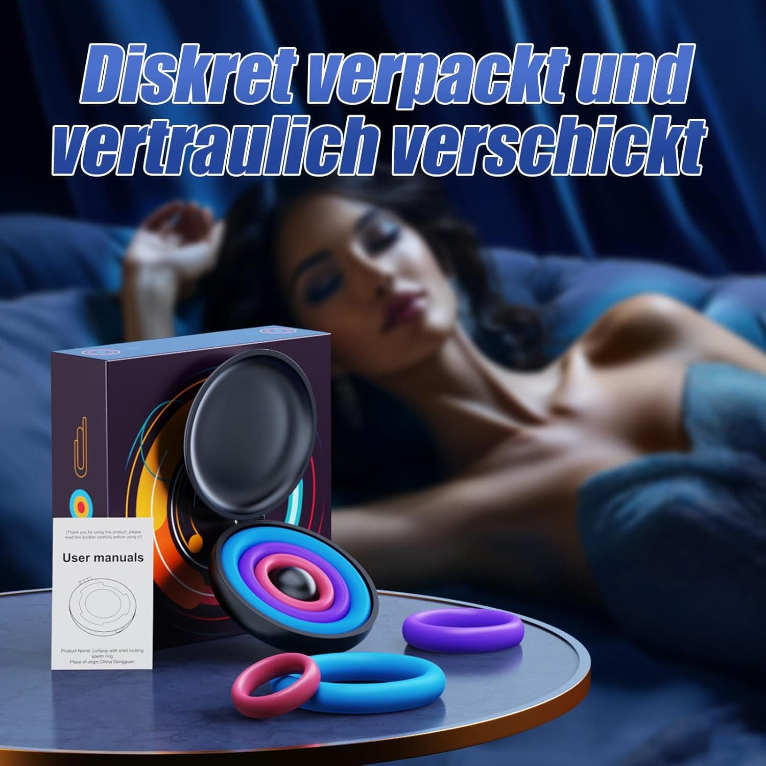 Premium Penisring Set 3er Pack (3 Farben, 3 Größen) – Dehnbare Cockringe &amp; Hodenringe aus Flüssigsilikon für härtere &amp; längere Erektion, inkl. Aufbewahrungsbox – Sexspielzeug für Paare/Männer