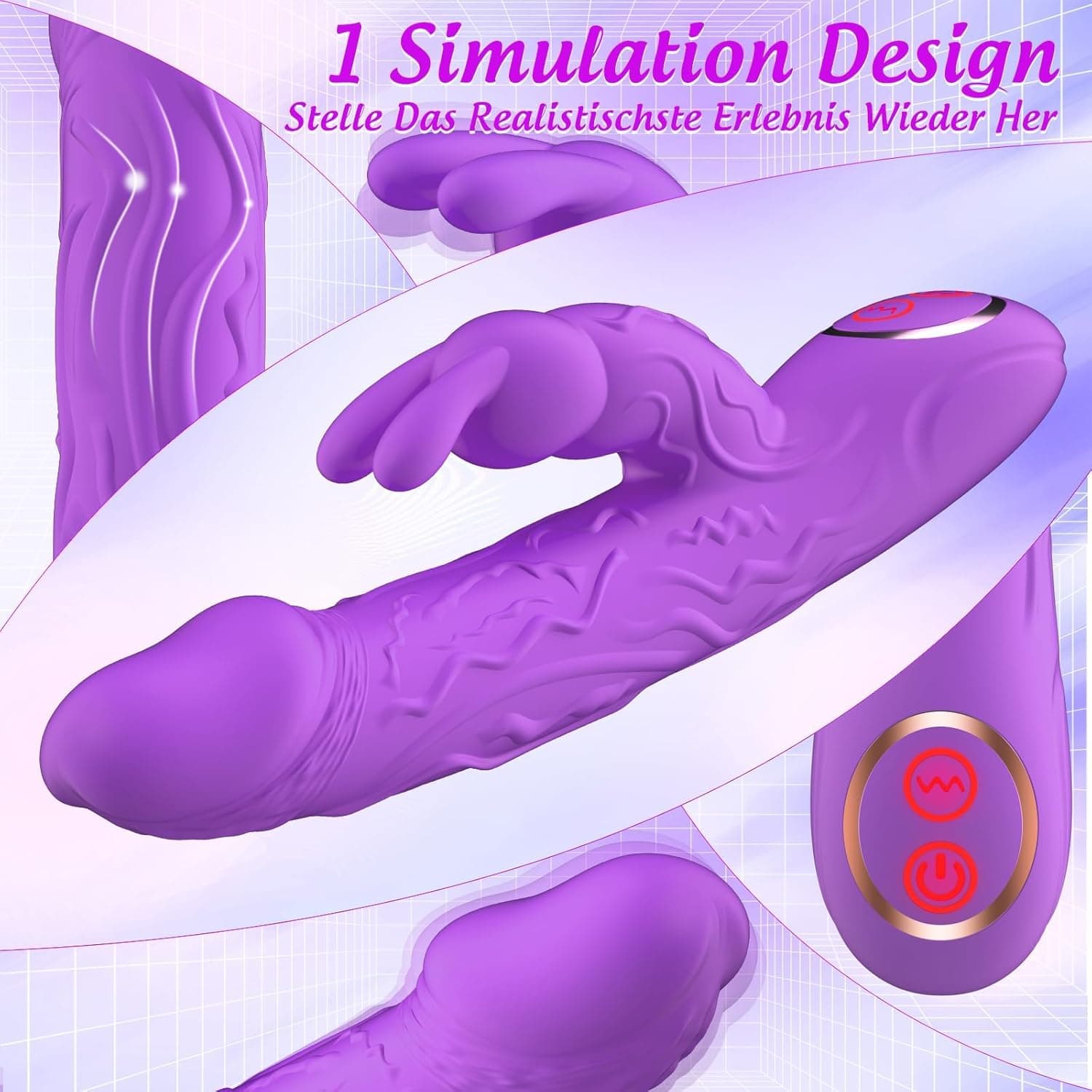 G-Punkt Realistischer Dildo Vibrator für Frauen Klitoris, 10*10 Superstarke Dual-Vibrationsmodi Sex Spielzeug für Paare Solo, Leiser IPX6 Rabbit Vibratorensets Luxuriöser Extrem Sex Toyset