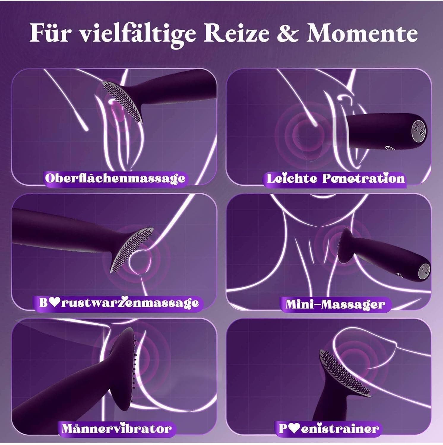 Vibratorensets für Frauen Klitoris Stimulator mit Silikonbürste 10 Modi Sex Spielzeug für die Frau Paare Vibrator Leise Auflege Mini Vibration für Frauen Sexspielzeug Sex Toyset Woman Vibratorset