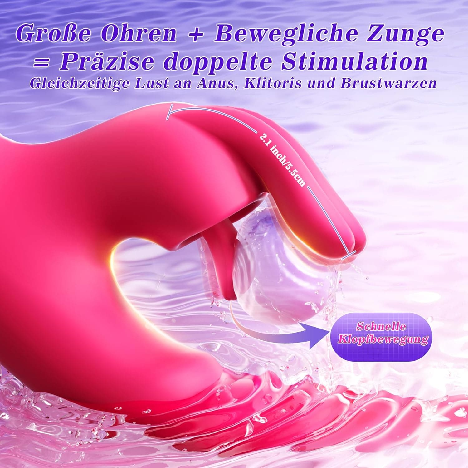 Dildo Vibratorensets für Frauen, Sex Spielzeug für die Frau 12 Modi Soft Dicksilikon Rabbit Vibrator Leise Starke Leck Vibration für Frauen Klitoris G Punkt Vibratorset Sex Toyset Woman +APP