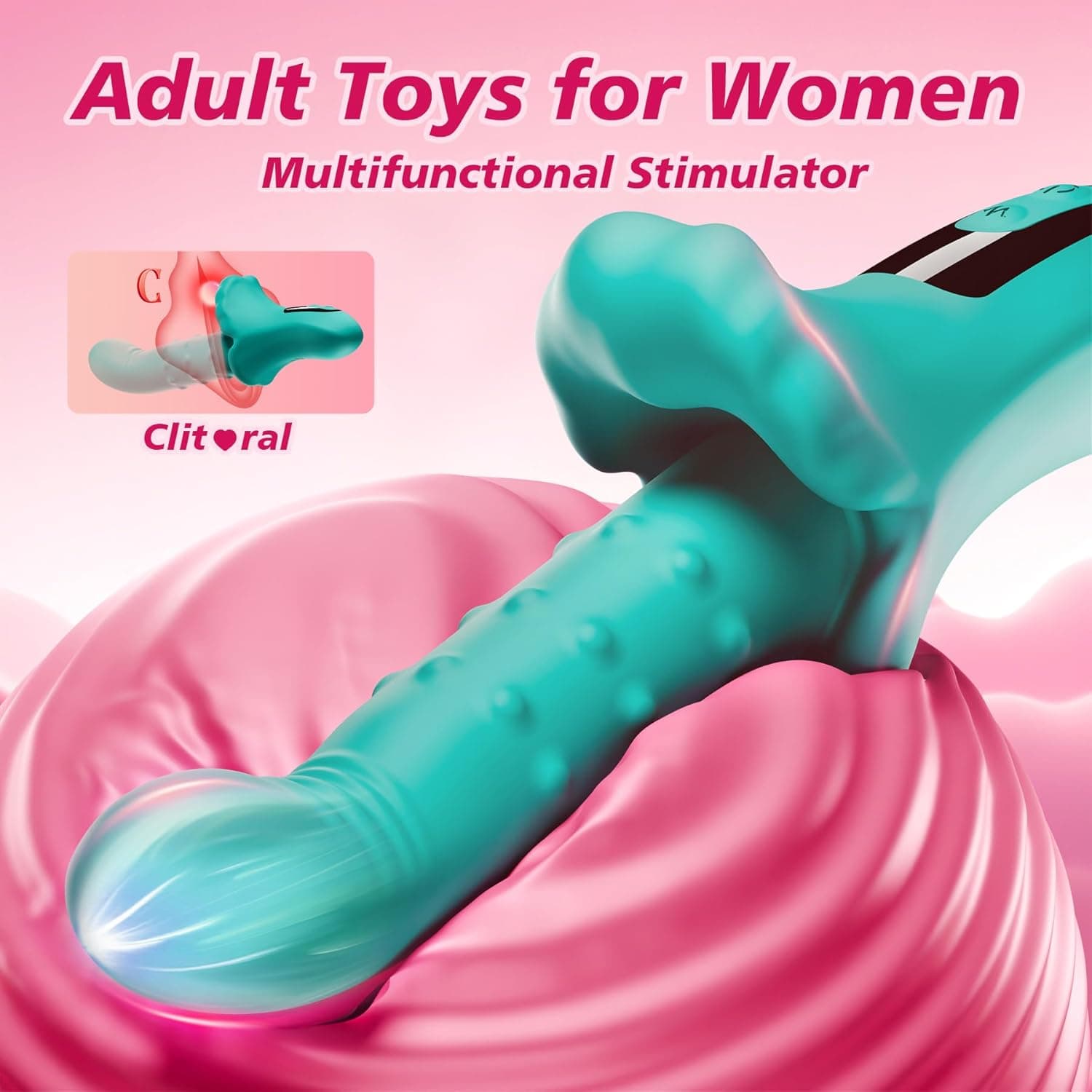 Dildo Vibrator Sex Spielzeug für Paare, Vibratorensets für Frauen G Punkt Klitoris mit 9 Teleskop 9 Vibration 9 stoß, 23cm Dildos Sex Toys Klitoris Stimulator für Sie, Diloschwanz Erotik Sexspielzeug