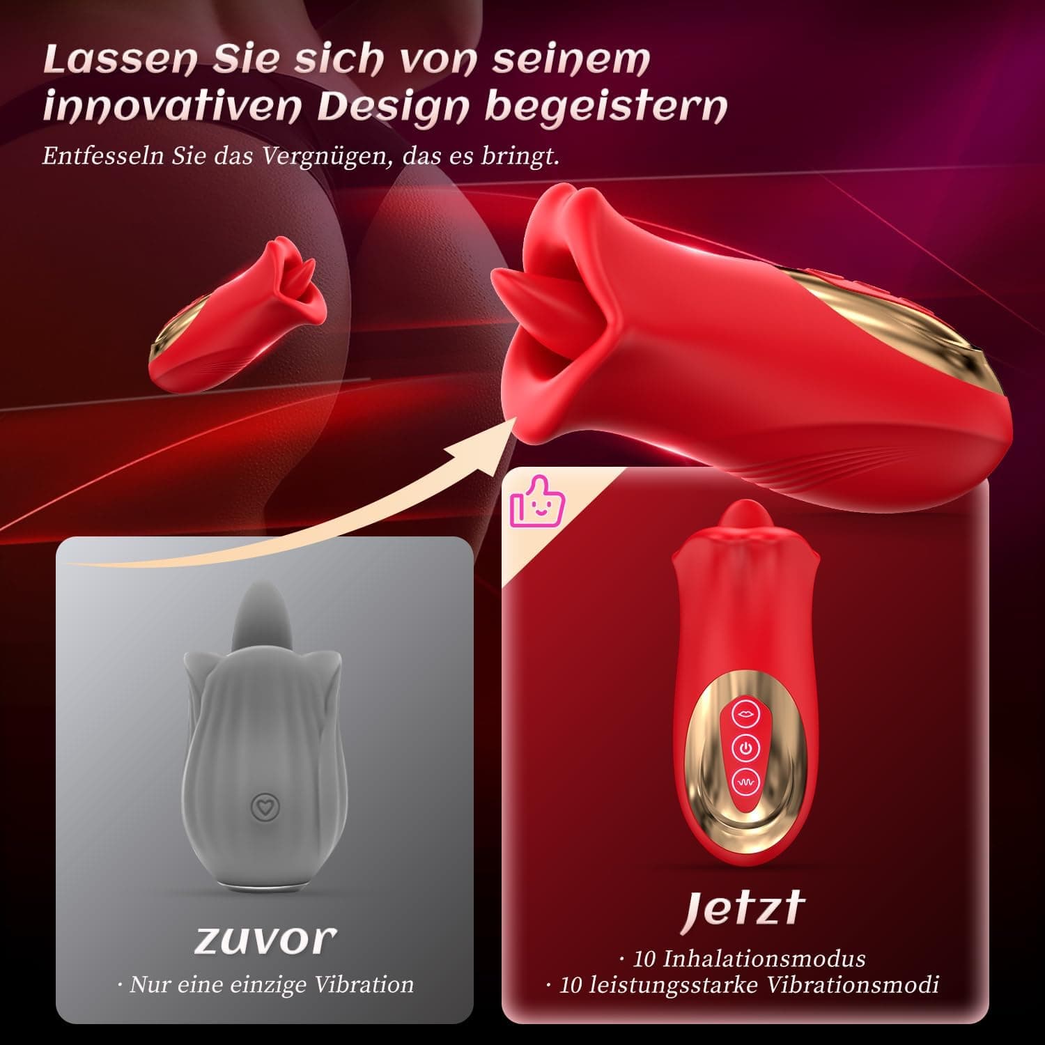 Vibrator für Frauen Sex Sexspielzeug,10 Saugstärken 10 Vibrationsmodi Vibratoren Sex Spielzeug für Frau, Sex Toy Lecken für Klitoris Brustwarze Stimulator für Sie, Sex Spielzeug für Paare Frau