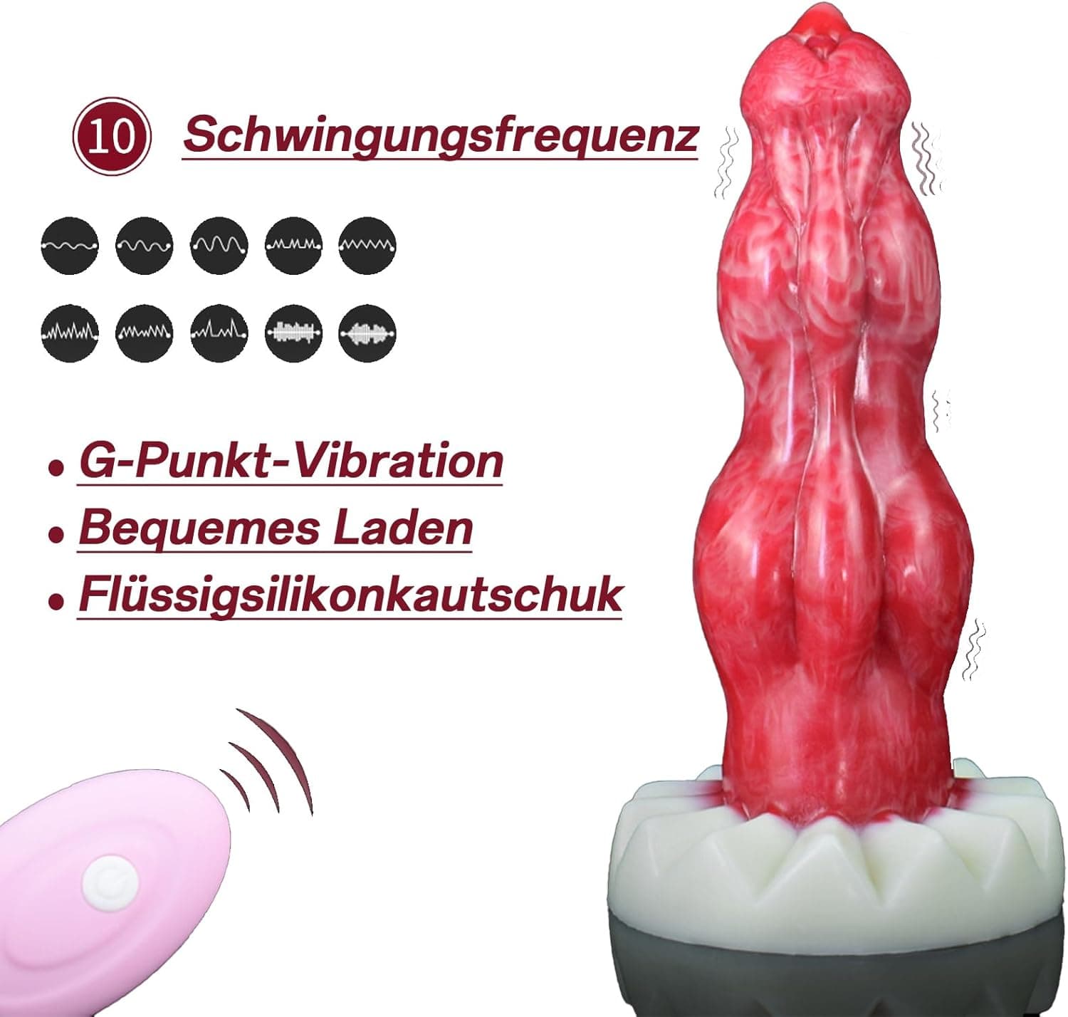 Anal Dildo Monster Dildo Vibratoren mit 10 Vibrationsmodi – Starkes Sex Spielzeug für Männer Frauen Knot Dildo Fantasy Dildo Analdildos G-Punkt &amp; Prostata stimulation Männer