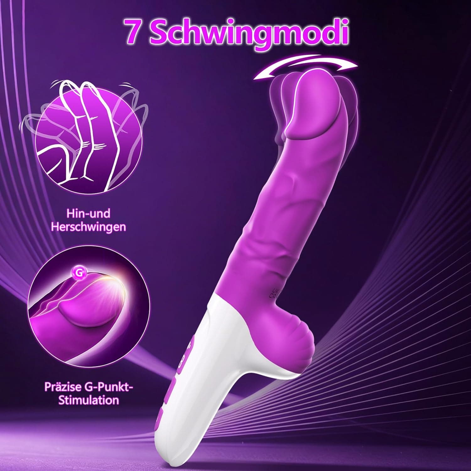 HIVEFUN Vibrator Dildo Sex Spielzeug für die Frau, Vibratorensets für Frauen Klitoris G-Punkt 7 Vibration für Frauen Schwing und Rollkugel Stoß Sex Toys, Anal Dildos Sex Toyset für Woman Sexspielzeug