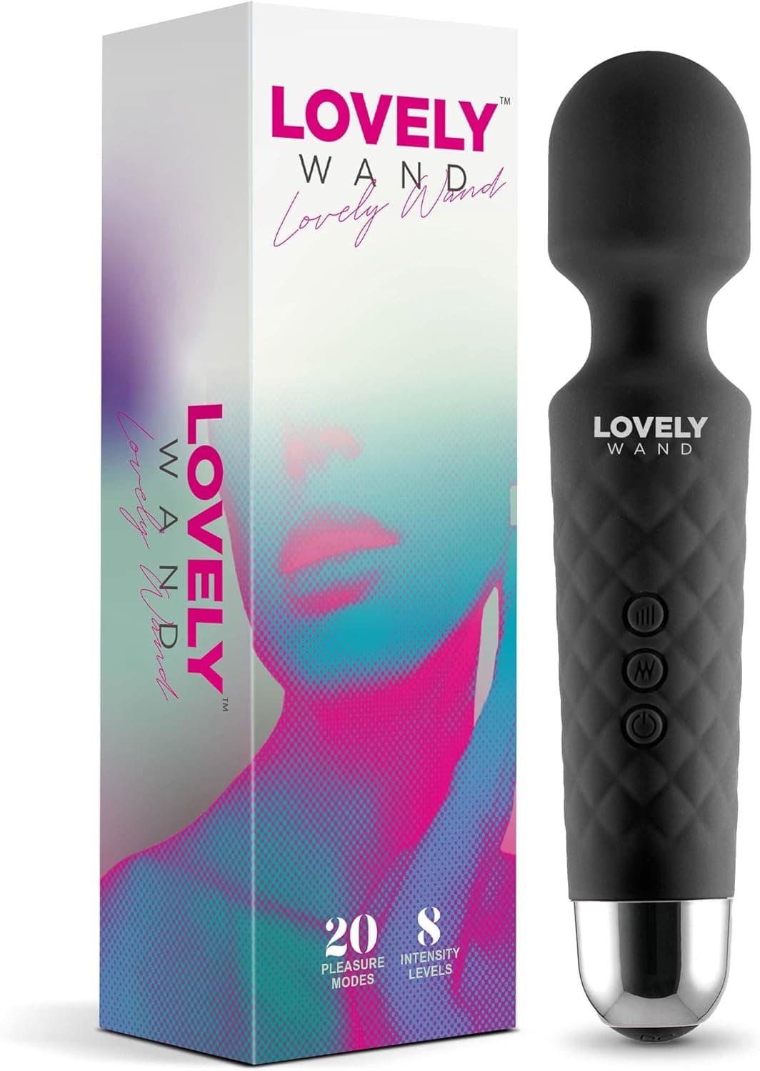 Vibrator für Frauen - Leises und Starkes Massagegerät + Akku - Sexspielzeug mit 20 Vibrationsmuster und 8 Geschwindigkeitsstufen - Kabelloser Dildo für Klitoris, G Spot - Lovely Wand (Lila)