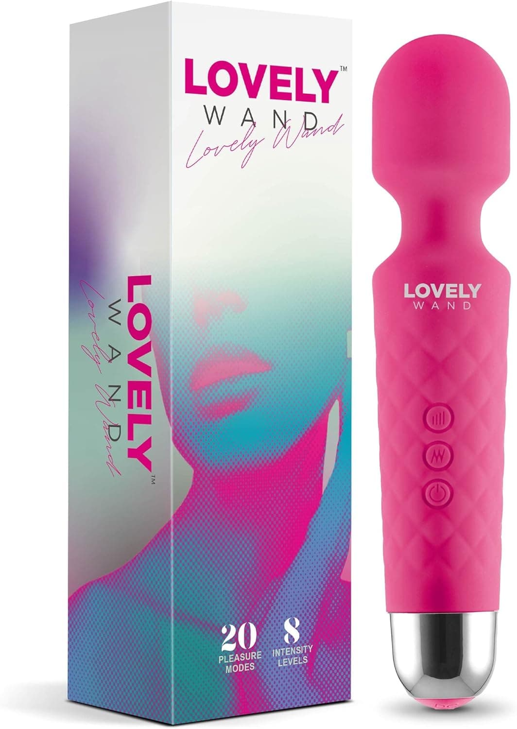 Vibrator für Frauen - Leises und Starkes Massagegerät + Akku - Sexspielzeug mit 20 Vibrationsmuster und 8 Geschwindigkeitsstufen - Kabelloser Dildo für Klitoris, G Spot - Lovely Wand (Lila)