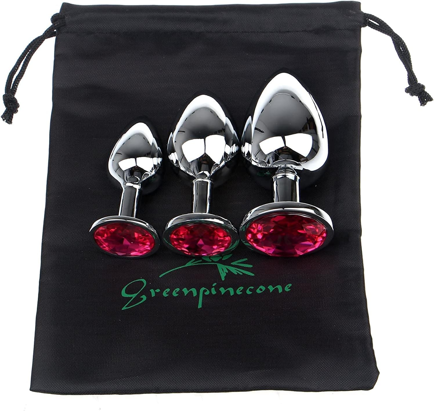 Klein Medium Groß Metall Analplug Set Buttplug Anal Butt Plug mit Kristall Diamant