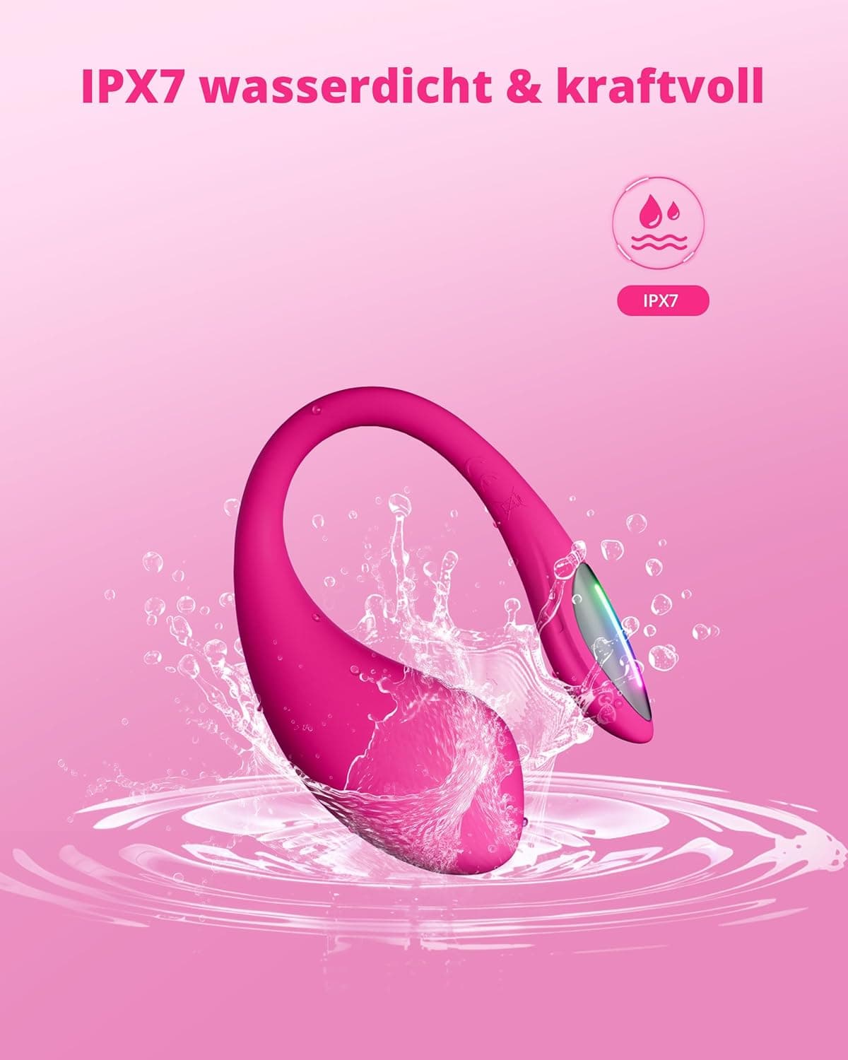 LOVENSE Lush 4.0 Vibrator für Frauen, Sexspielzeug für die Paare, Tragbarer G-Punkt-Vibratoren mit APP-Fernsteuerung &amp; LED-Licht, Wasserdicht IPX7, Leise Sex Toys für Sie, Rose