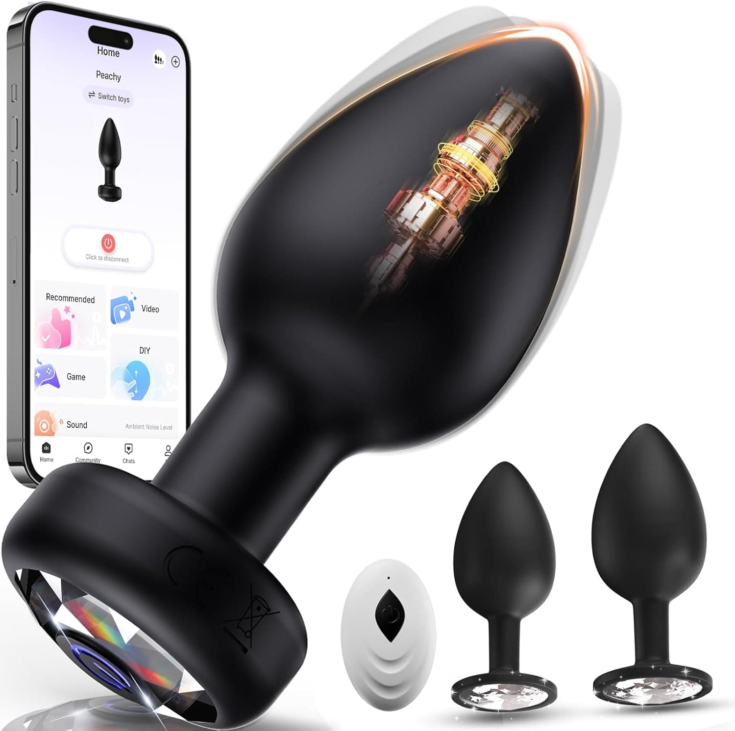 Tagnaff Analplugs 3-Set, Analplug# für Frauen Männer mit Vibration AI-Steuerung, Silikon Anal Plugs Butt Plug für den Mann Analvibratoren für Frau Buttplug Anfänger Anal Toys Sexspielzeug Butplug