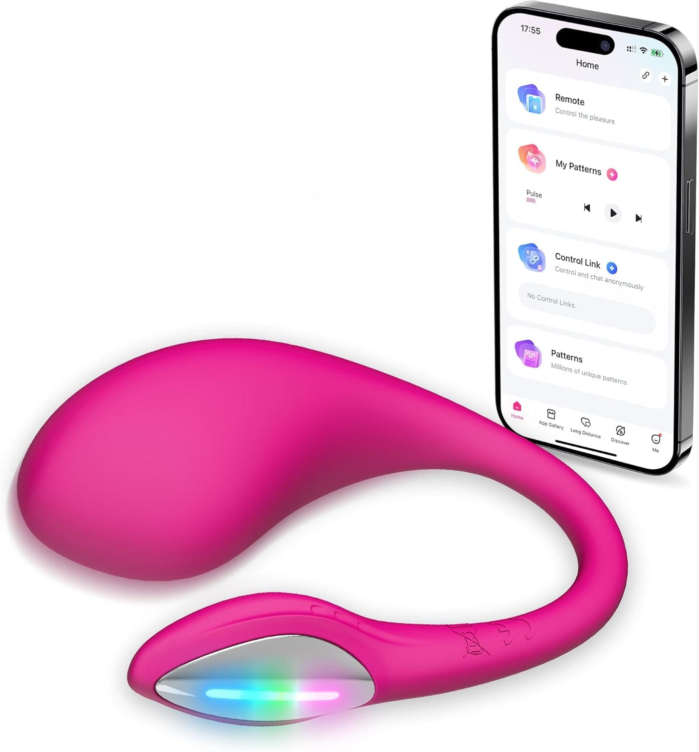 LOVENSE Lush 4.0 Vibrator für Frauen, Sexspielzeug für die Paare, Tragbarer G-Punkt-Vibratoren mit APP-Fernsteuerung &amp; LED-Licht, Wasserdicht IPX7, Leise Sex Toys für Sie, Rose