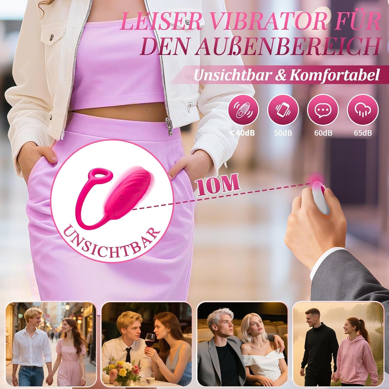 Cacuola Vibrator Sex Spielzeug für die Frau Paare, Verbesserte Vibration für Frauen, Akkulaufzeit Plus 50% Beckenbodentrainer Liebeskugeln für die Frau, Stille Vibratorensets für Frauen Sexspielzeug