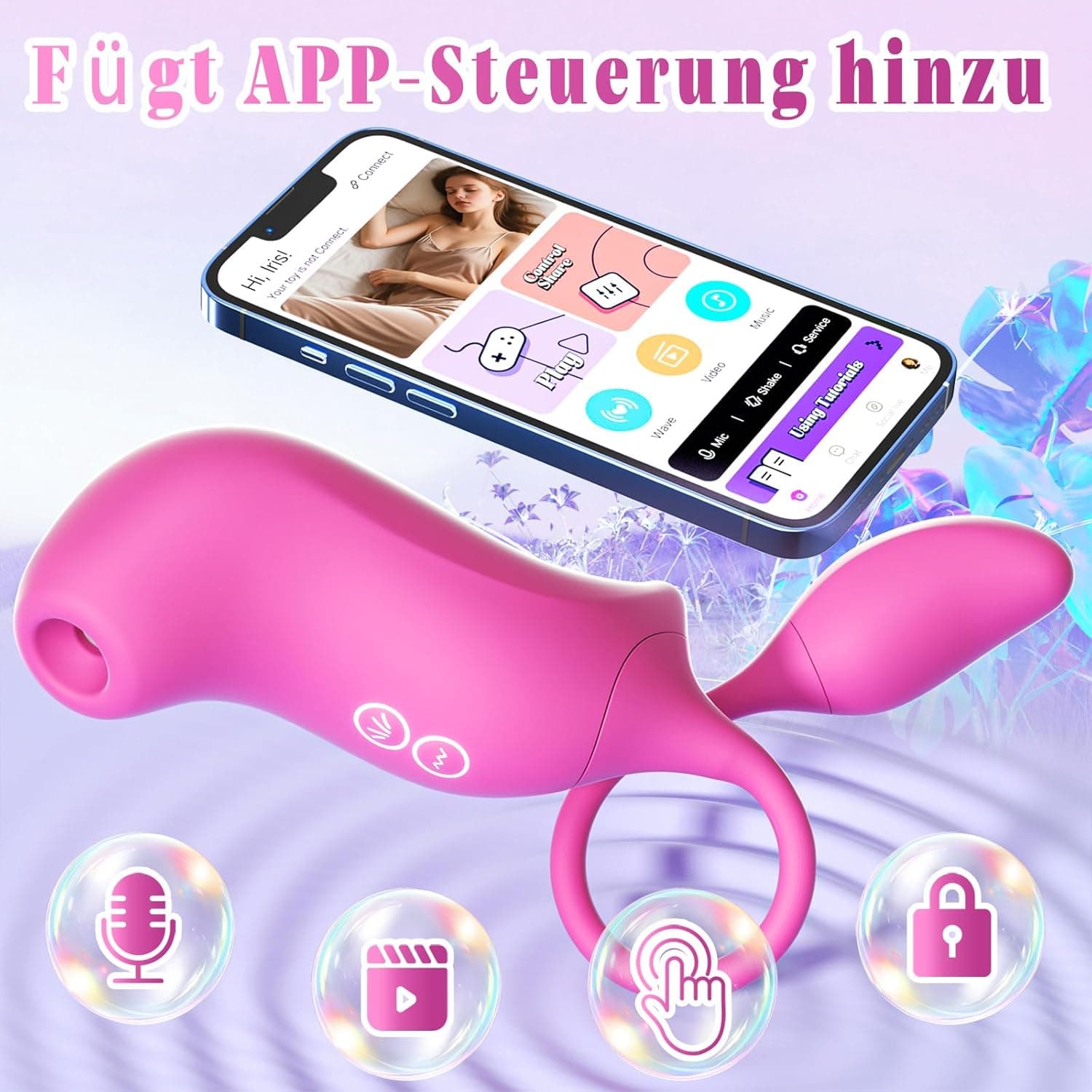 Vibrator Sex Spielzeug für die Frau Paare - Vibration für Frauen Sexspielzeug Vibratorensets Dildo G-Punkt Klitoris Stimulator für Sie mit 10 Vibrationsmodi &amp; Saugmodi, APP-Steuerung Sex Toyset Damen