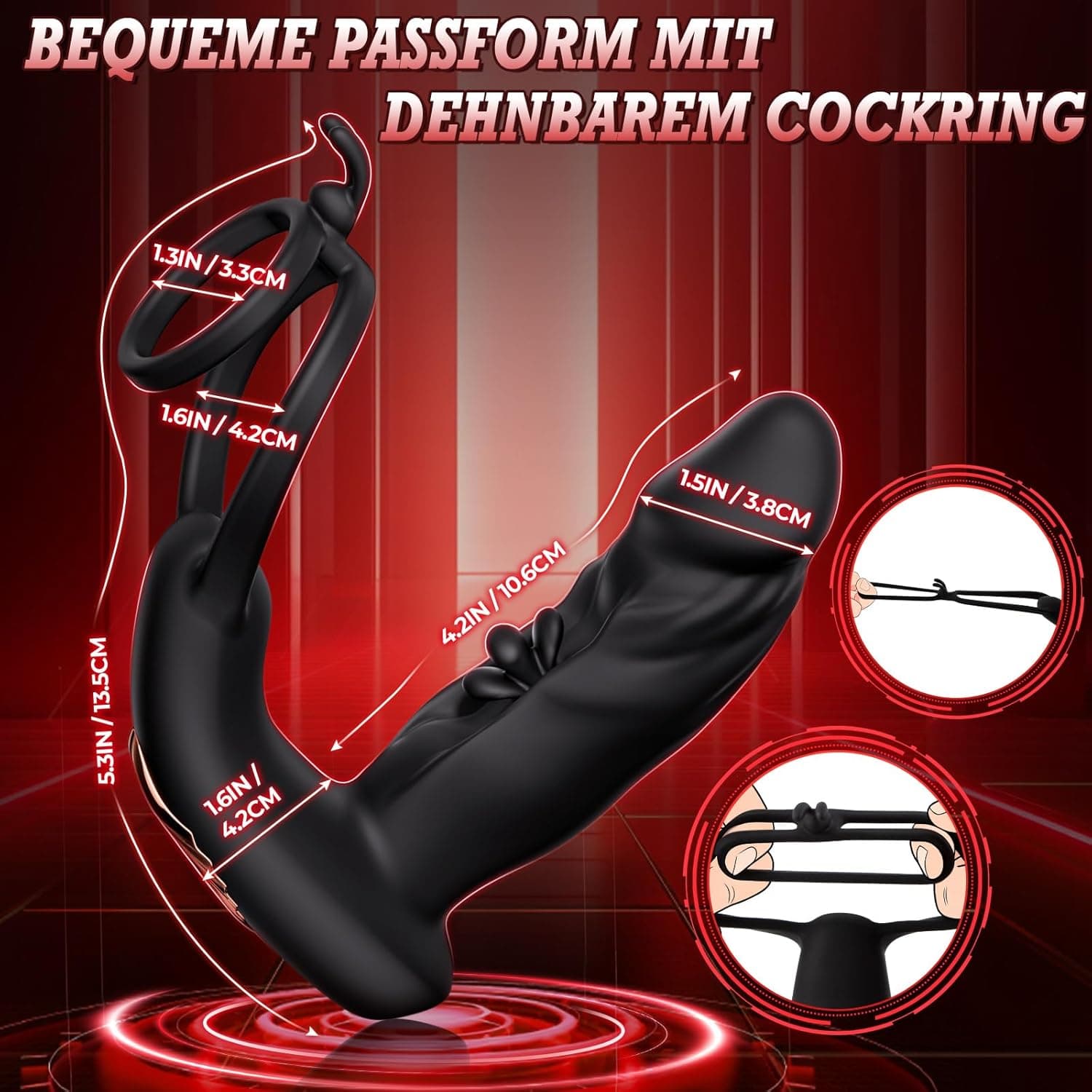 Analplug Sexspielzeug Penisringe Analvibratoren - Prostata Stimulation Vibrator für die Männer mit 10 Vibrations- &amp; Klopfmodi, Anal Dildo Silikon Sex spielzeug Toy für Mann, Gay Buttplug Vibratorstarb
