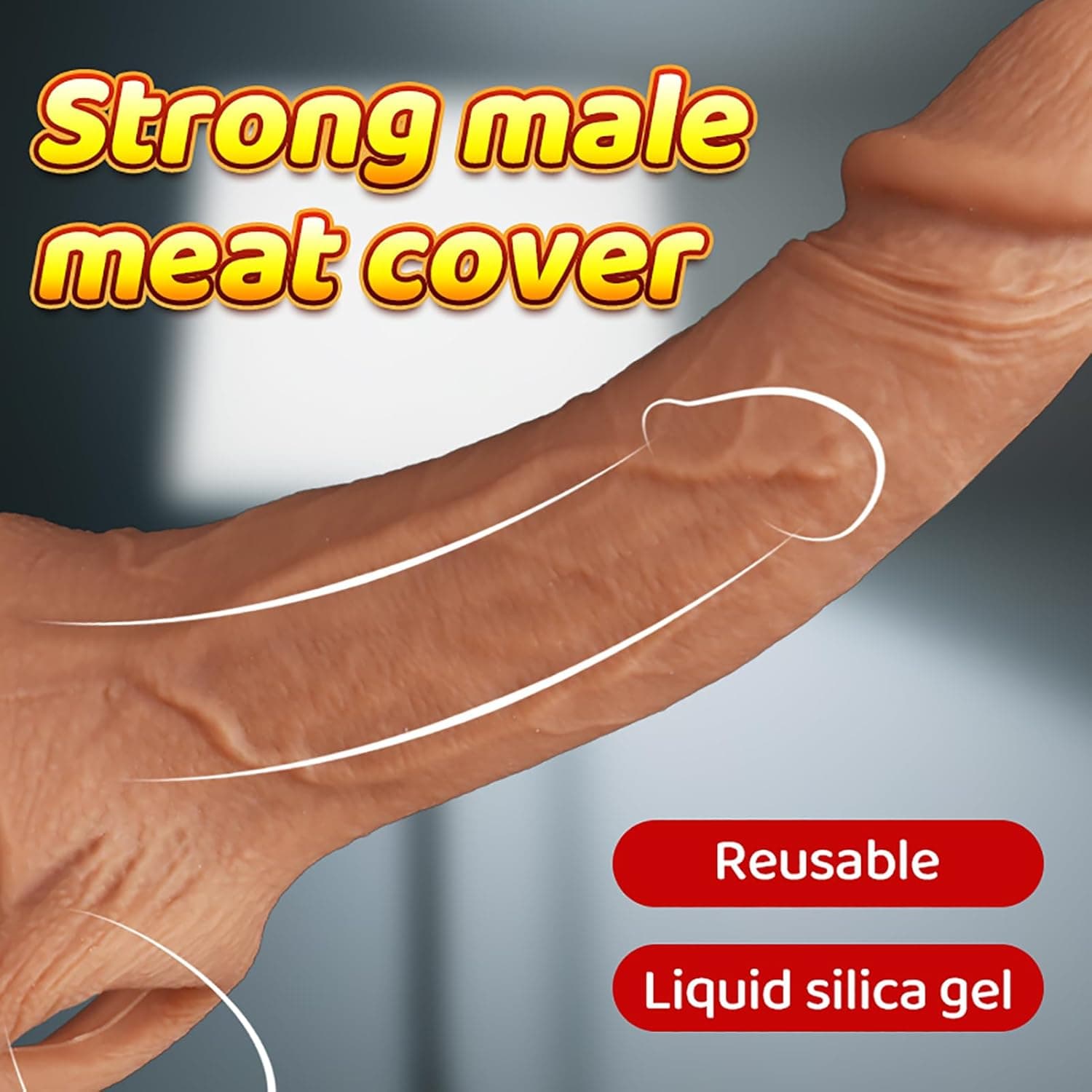 Realistische Penishülle aus Flüssigsilikon mit Hodenring Penisverlängerung und Penisvergrößerung, Penismanschette Penis Sleeve für Paare, Weiches Sexspielzeug für Männer（S)