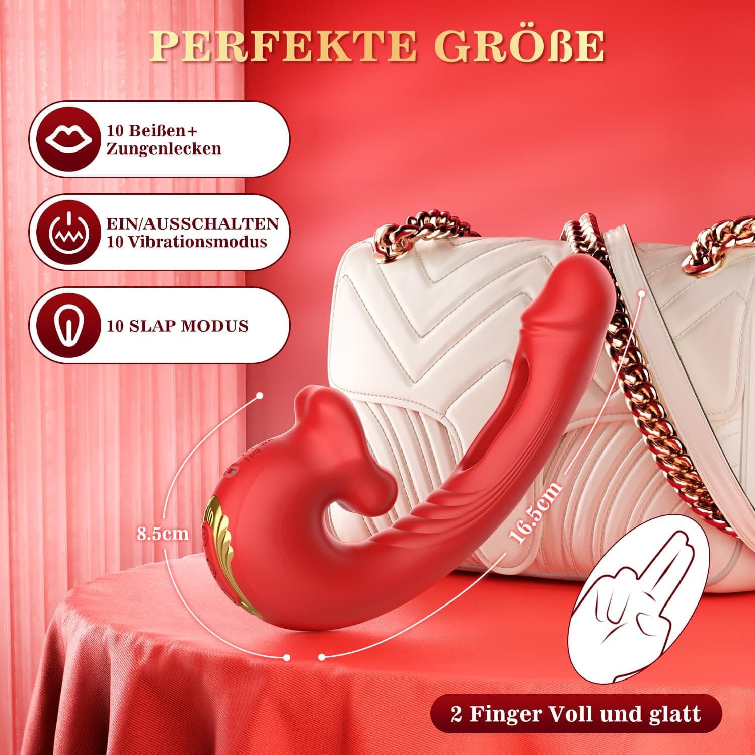 Vibration für Frauen Dildo Vibrator, G Punkt Vibratorensets mit Klitorisstimulation für Frau mit 10 Zungenlecken 10 Vibrationmodi 10 Schlagmodi, Sex Spielzeug für die Frauen Paare Klitoris Stimulator