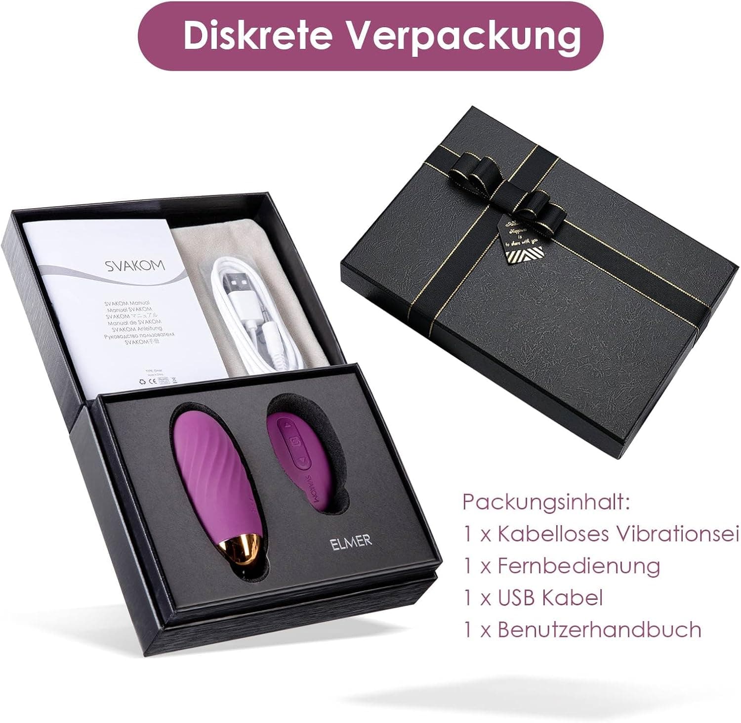 Deluxe Vibrator Vibro Ei mit Fernsteuerung, Vibratorensets Vibration für Frauen Klitoris G-Punkt, Analvibrator Dildo Sex Toys mit 26 Modi, SVAKOM Sex Spielzeug für die Frau Paare, Erotik Sexspielzeug