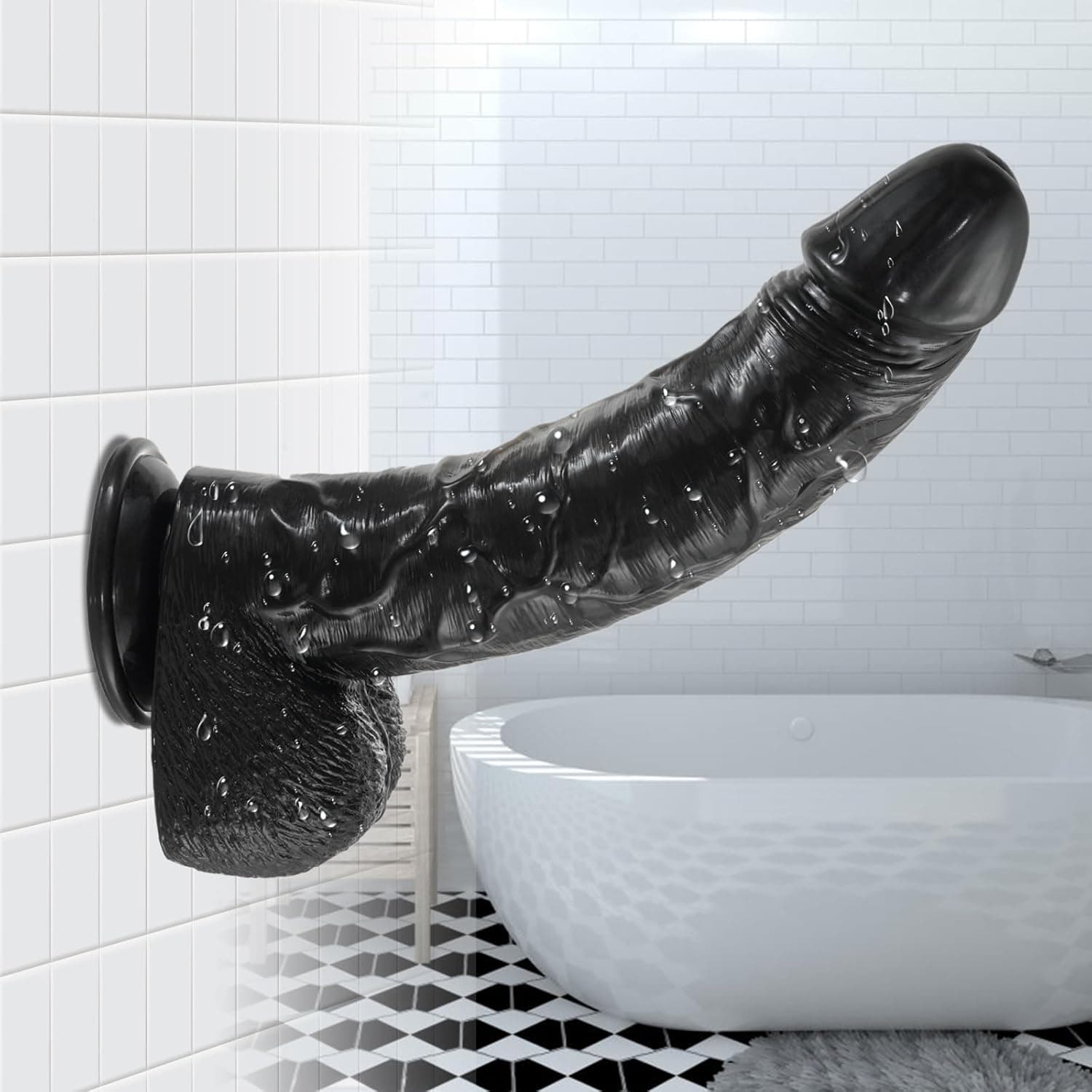 39cm Big Realistic Dildo XXXL Huge Size, mit starkem Saugnapf für Hands-Free Play, für G-Punkt Dildos Anal Sex Toys für Männer Frauen und Paare, Massive Monster Dildo mit Kugeln, Schwarz
