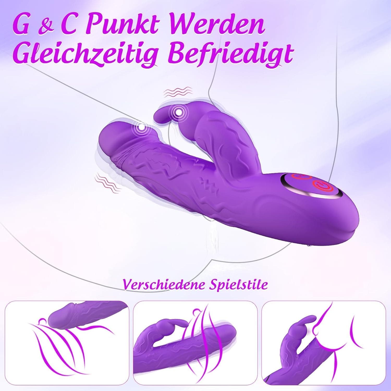 G-Punkt Realistischer Dildo Vibrator für Frauen Klitoris, 10*10 Superstarke Dual-Vibrationsmodi Sex Spielzeug für Paare Solo, Leiser IPX6 Rabbit Vibratorensets Luxuriöser Extrem Sex Toyset