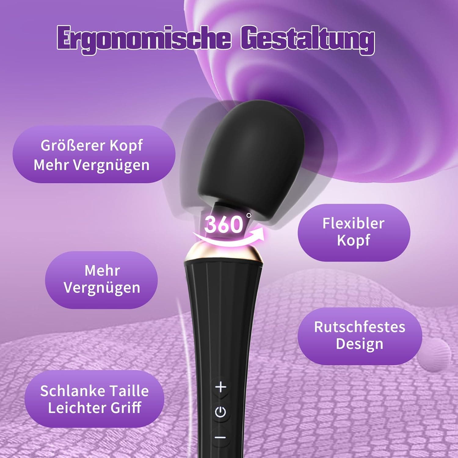 Gobeken Vibrator mit Flexibler Kopf Sex Spielzeug für die Frau 5 Frequenz, Vibration für Frauen Paare Sexspielzeug für Männer solo 3 Stärke, Vibratorensets für Frauen IPX6 Sex Toys Dildo Liebeskugeln