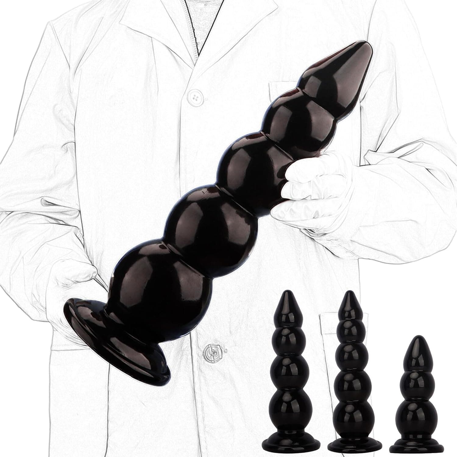 3 Größen PVC Riesen Analkugeln Analplug Groß Anal Dildo Buttplug mit Saugnapf Anus Dilatator Analspielzeuge Analdilatator Prostata Massager Analperlen Sexspielzeug für Frauen Männer Paare