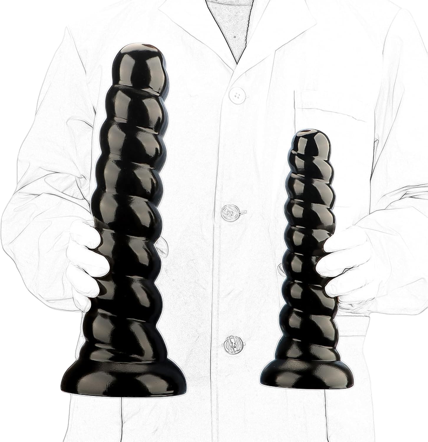 2 Größen Realistische Gewinde Analdildo mit Saugnapf Buttplug Anus Dilatator Vagina Stimulator Groß Anal Stecker Butt Plug Prostata Massager Analperlen Sexspielzeug für Frauen Männer Paare