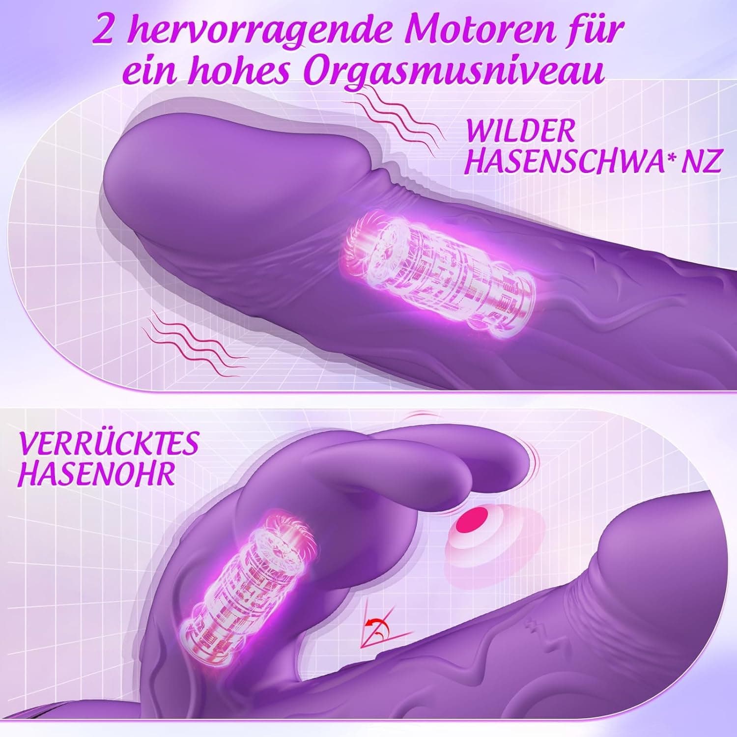 G-Punkt Realistischer Dildo Vibrator für Frauen Klitoris, 10*10 Superstarke Dual-Vibrationsmodi Sex Spielzeug für Paare Solo, Leiser IPX6 Rabbit Vibratorensets Luxuriöser Extrem Sex Toyset