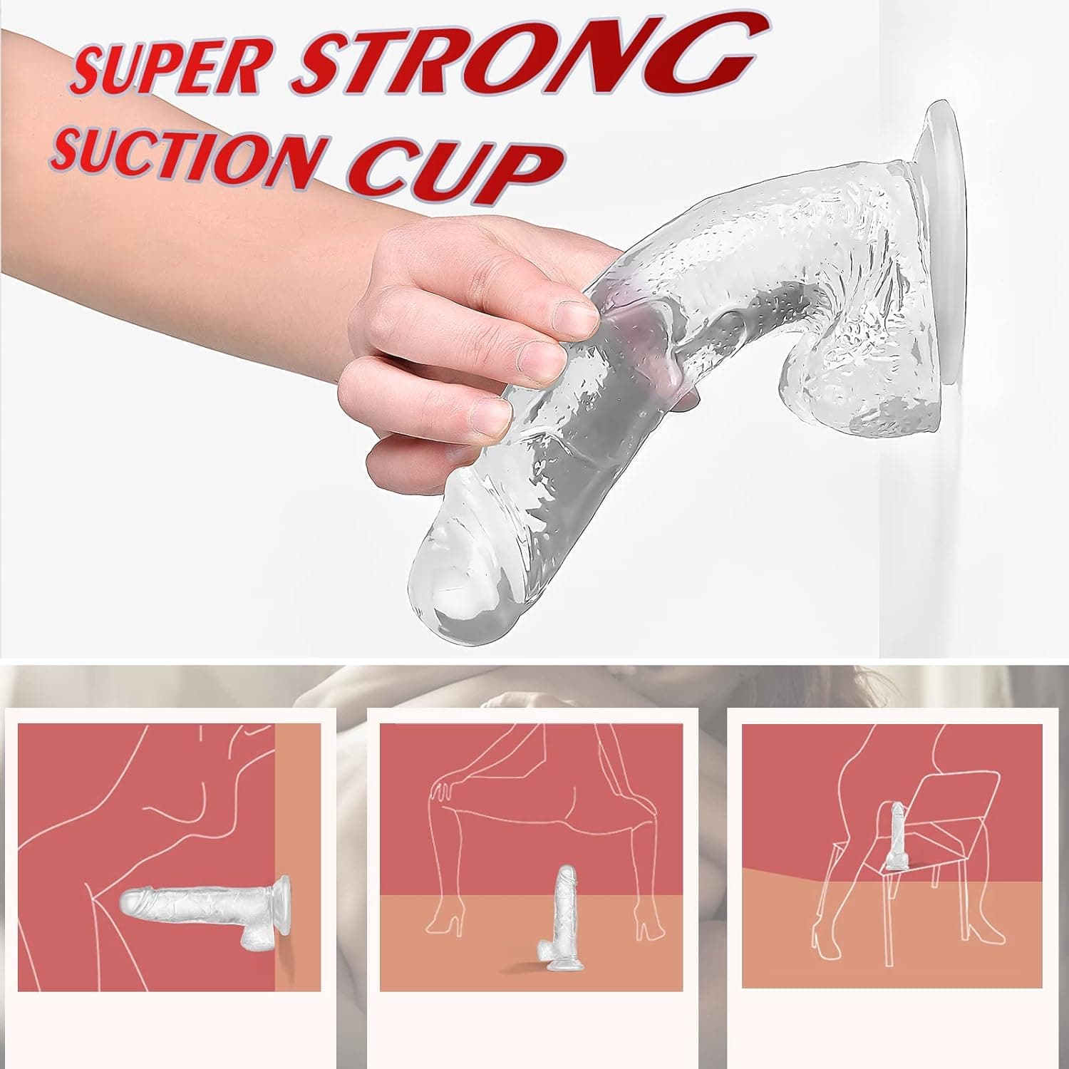 Dildo,21 x 4.2cm Realistischer Dildo mit Starker Saugnapf Groß,Dildos Sexspielzeug für Frauen, Männer Analdildo Anal Plug, Penis Dildo Sex Toy für Paar