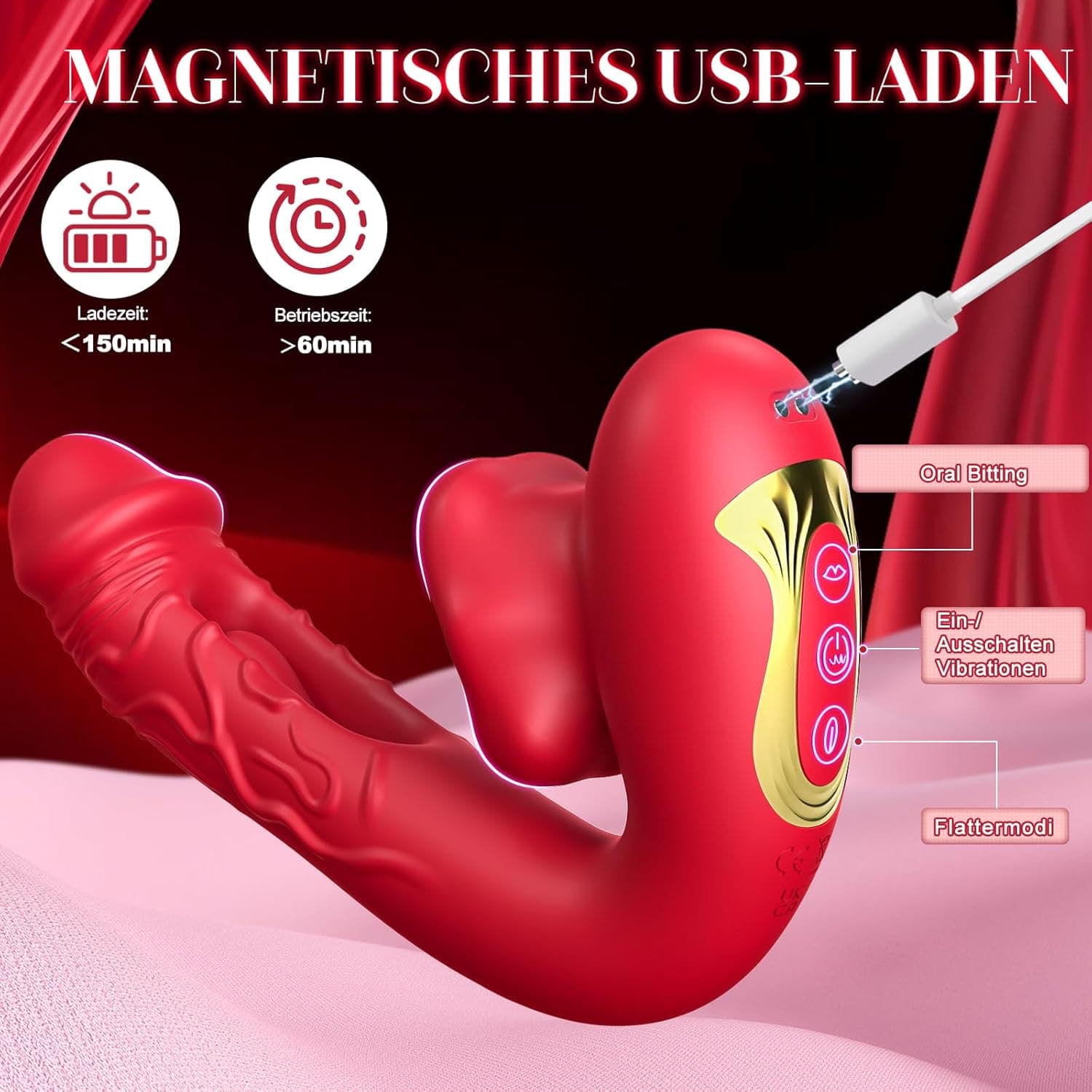 Vibration für Frauen Dildo Vibrator, Sex Spielzeug für die Frau mit 10 Zungenlecken &amp; Vibrationmodi &amp; Schlagmodi,Vibratorensets für Frauen Sex Toyset für Woman G Punkt Klitoris Vibratoren Sexspielzeug