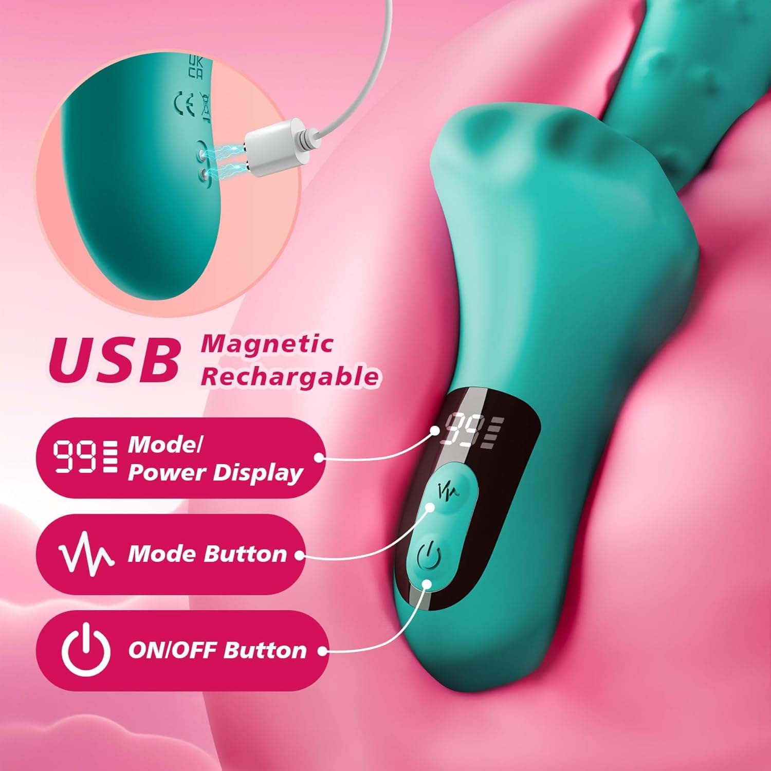 Dildo Vibrator Sex Spielzeug für Paare, Vibratorensets für Frauen G Punkt Klitoris mit 9 Teleskop 9 Vibration 9 stoß, 23cm Dildos Sex Toys Klitoris Stimulator für Sie, Diloschwanz Erotik Sexspielzeug