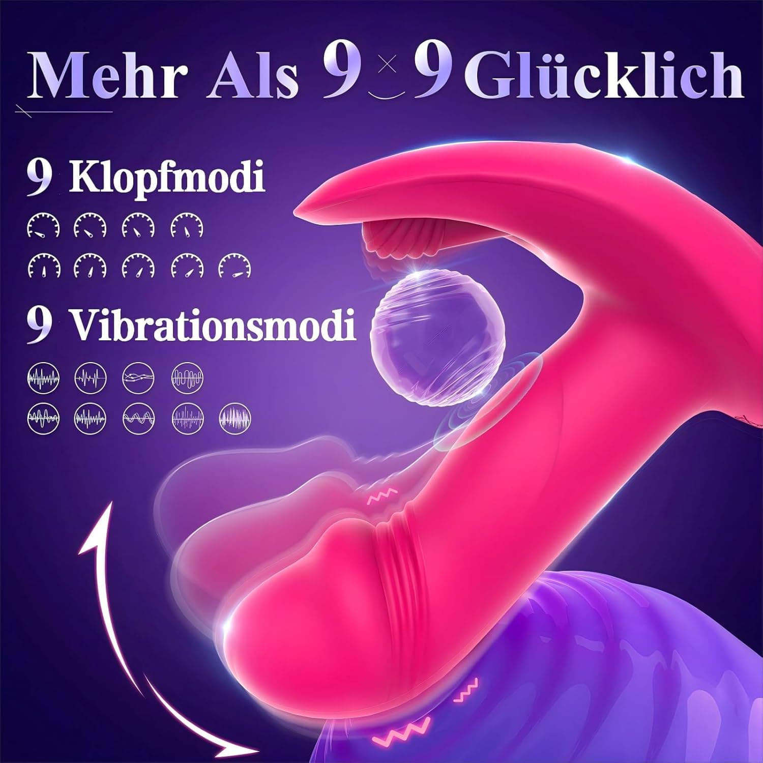 Sex Spielzeug für die Frau Paare AI-Sync Vibrator, Dildo Vibration für Frauen mit 9 Schwing- &amp; 9 Vibrations Hohlform Vibratorensets für Frauen Klitoris &amp; G-Punkt Sexspielzeug, Sex Toyset für Woman