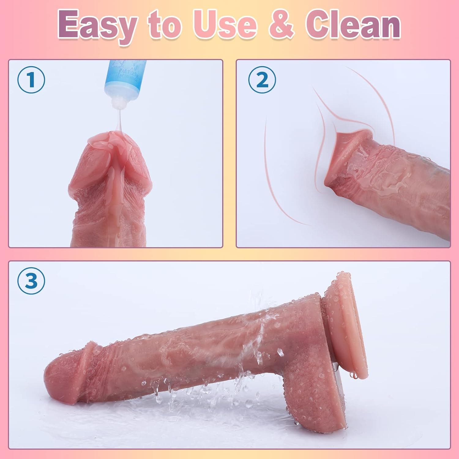 Realistischer Dildo mit Starkem Saugnapf, Weichen Zwei Layer Silikon Echten Venen und Prallen Hoden，Sex Spielzeug für Paare Analdildos, für die Männer Sexspielzeug für Frauen