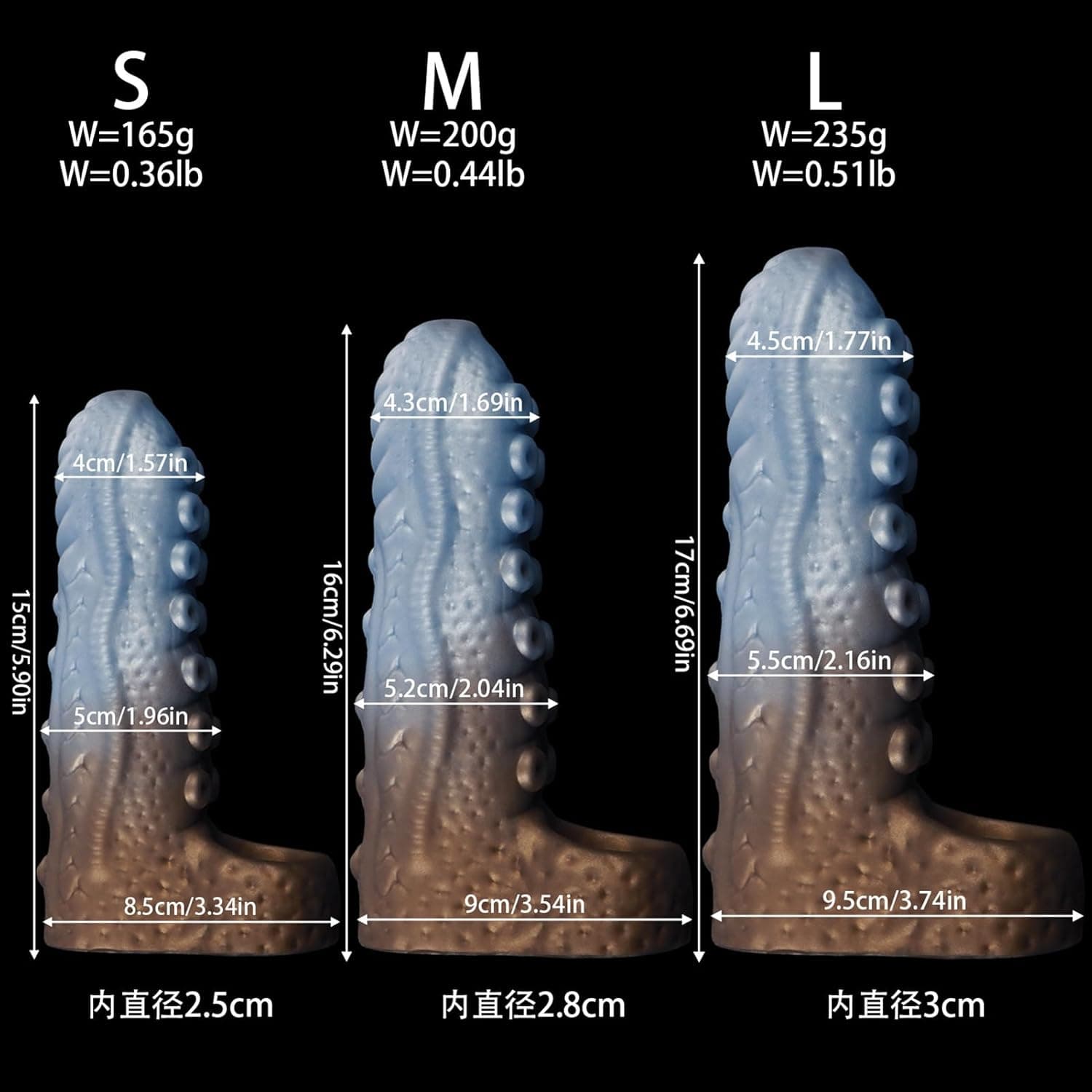 HXLXW Penismanschette Penisverlängerung Silikon Penishülle mit Hodenring Tentakelstruktur Cock Sleeve Penis Hülle für Männer zur Penisvergrößerung &amp; mehr Ausdauer im Bett(M)
