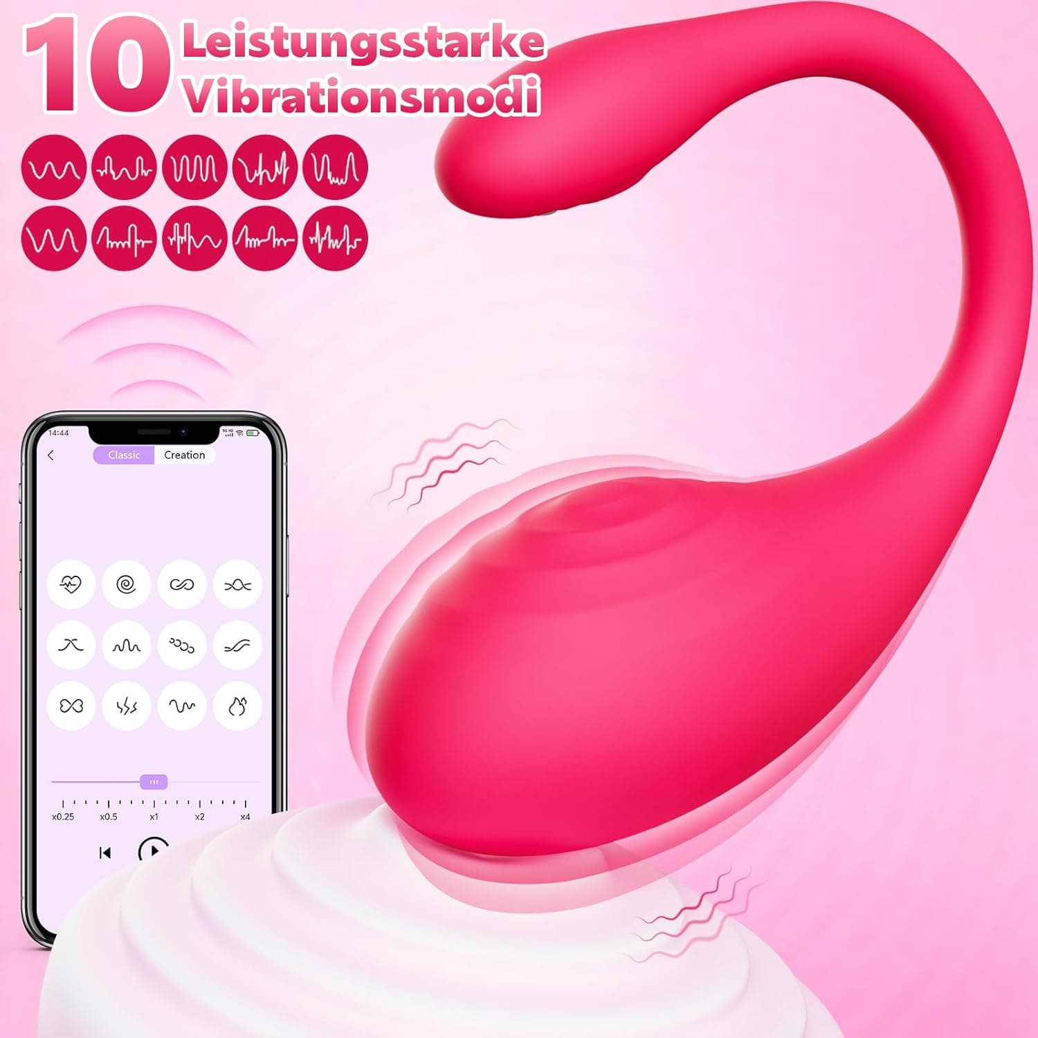 Vibrator Sex Spielzeug für die Frau Paare,Vibration für Frauen mit APP, 10 Modi Vibratorstarb Frauen Klitoris, Sexspielzeug für Paare Extrem Leise Vibro ei, Sexspielzeug Dildo Anal Vibratoren Sex Toy