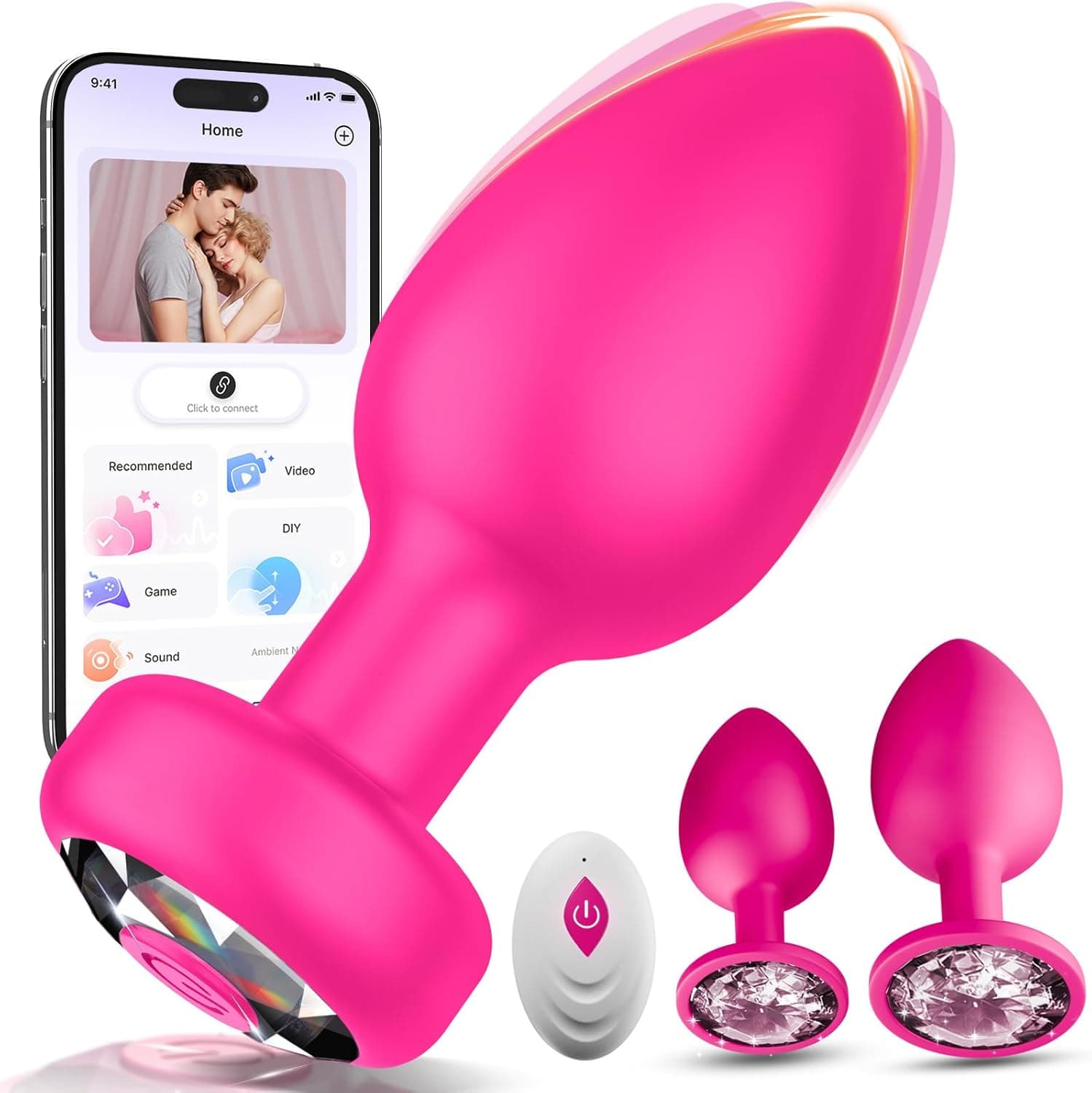 Tagnaff Analplugs 3-Set, Analplug# für Frauen Männer mit Vibration AI-Steuerung, Silikon Anal Plugs Butt Plug für den Mann Analvibratoren für Frau Buttplug Anfänger Anal Toys Sexspielzeug Butplug