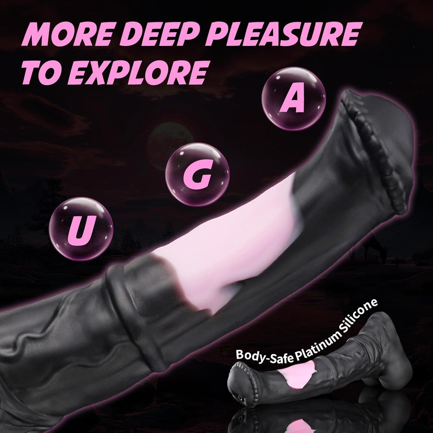 Nothosaur CONOLA (mit Schlauch) 38cm Fantasy Horse Dildo, Platin Silikon Tier Dildo mit texturiertem Kopf &amp; Venen Schaft, Dicke Monster Anal Dildos mit starkem Saugtasch für G-Spot, Prostata