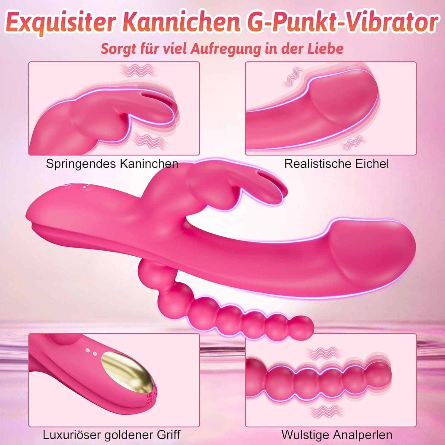 Vibrator für die Frau Dildo Sexspielzeug - 3 in 1 G Punkt Vibrator mit 10 Vibrationen &amp; 10 Pulsationsmodi, diskretes Design Sexspielzeug für Frauen, Klitoris Vibratoren Frauen leise