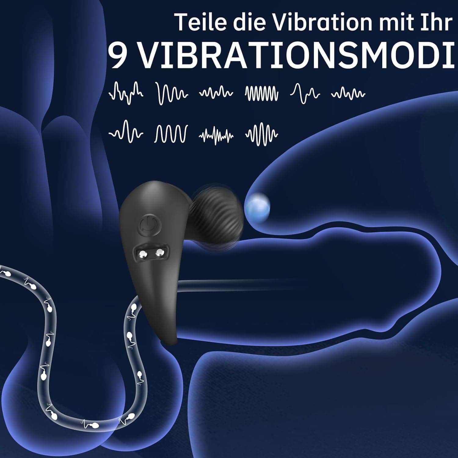 Vibrations-Cockring mit Klitorisstimulator – 9 Modi Silikon Penisring für Paare, Lustverstärker &amp; Potenzhilfe, Sexspielzeug für Männer und Frauen