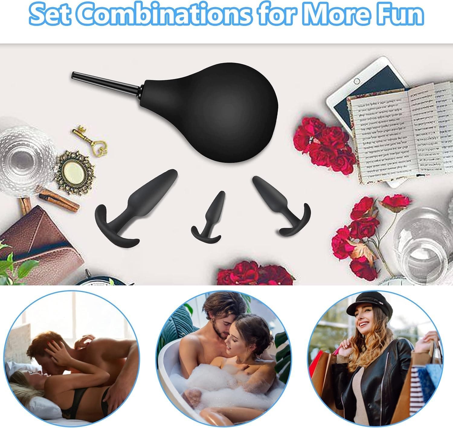 Anal-Plugs &amp; Intimdusche Wieder Verwendbar &amp; Hygienisch, Anal Plug 3 Größen für Anfänger &amp; Fortgeschrittene