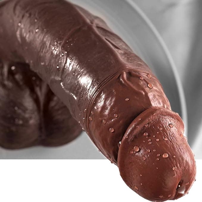 10 Inch Realistic Curved Dual Density Silicone Dildo with Suction Cup