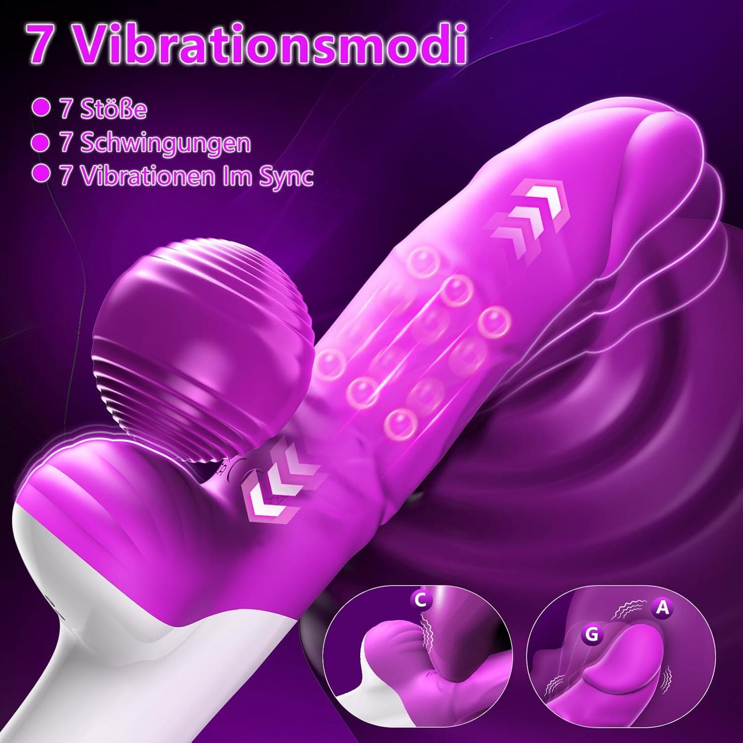 HIVEFUN Vibrator Dildo Sex Spielzeug für die Frau, Vibratorensets für Frauen Klitoris G-Punkt 7 Vibration für Frauen Schwing und Rollkugel Stoß Sex Toys, Anal Dildos Sex Toyset für Woman Sexspielzeug