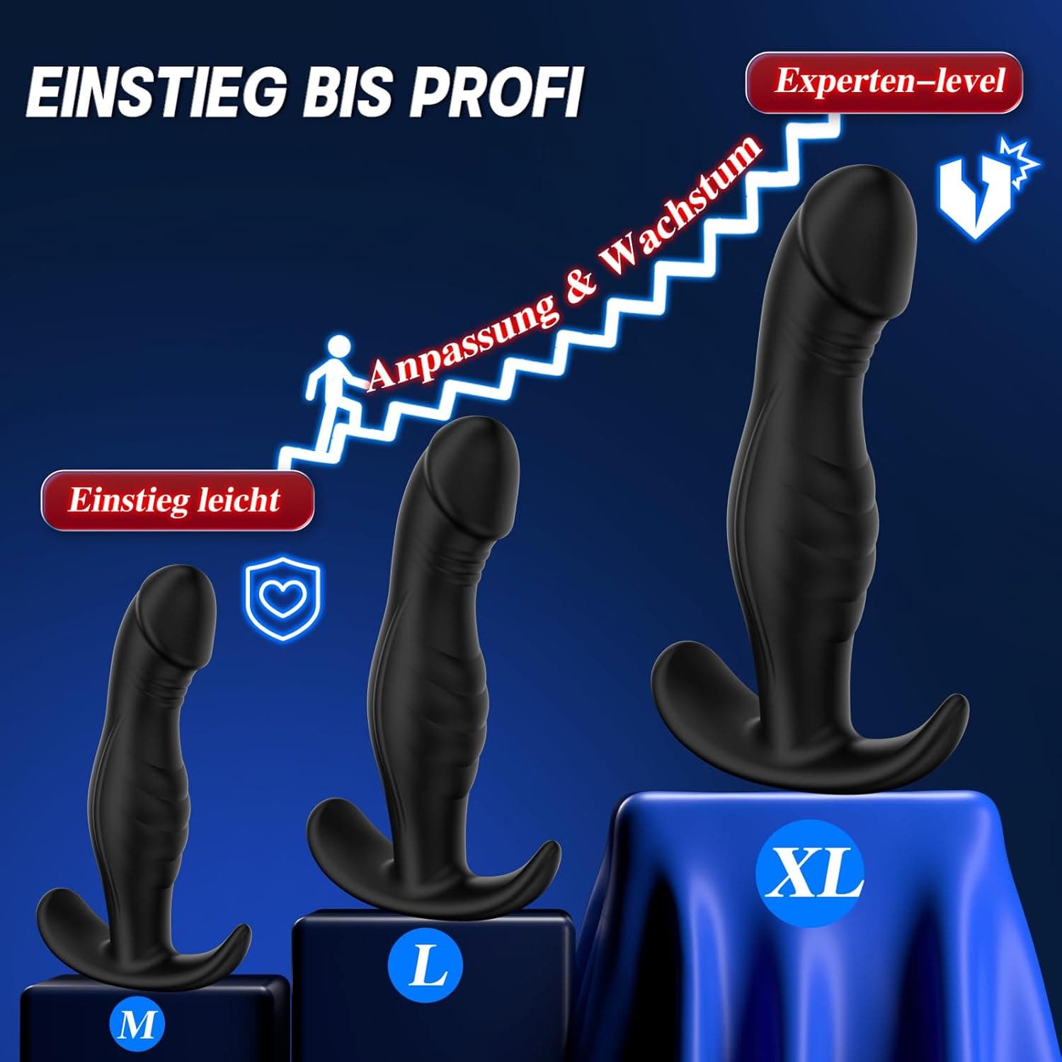 Anal Dildo Analplug# für Frauen Männer 4 Stück Anal Plug Set mit Analdusche &amp; Größen-Upgrade (M-XL) für Anfänger bis Profi Buttplug Analplugs Silikon Butt Plug für den Mann Sexspielzeug