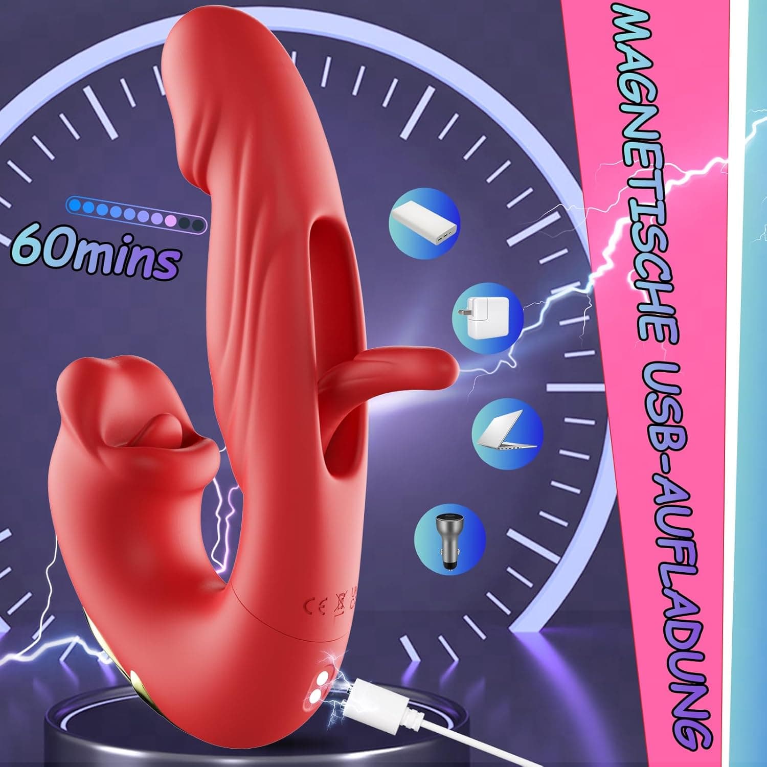 Dildo Vibrator Sex Spielzeug für die Frau G Punkt Vibratoren mit Klitorisstimulation für Frauen mit 10 Zungenlecken 10 VibrationModi 10 Schlagmodi Vibratorensets für Frauen Klitoris Stimulator für Sie
