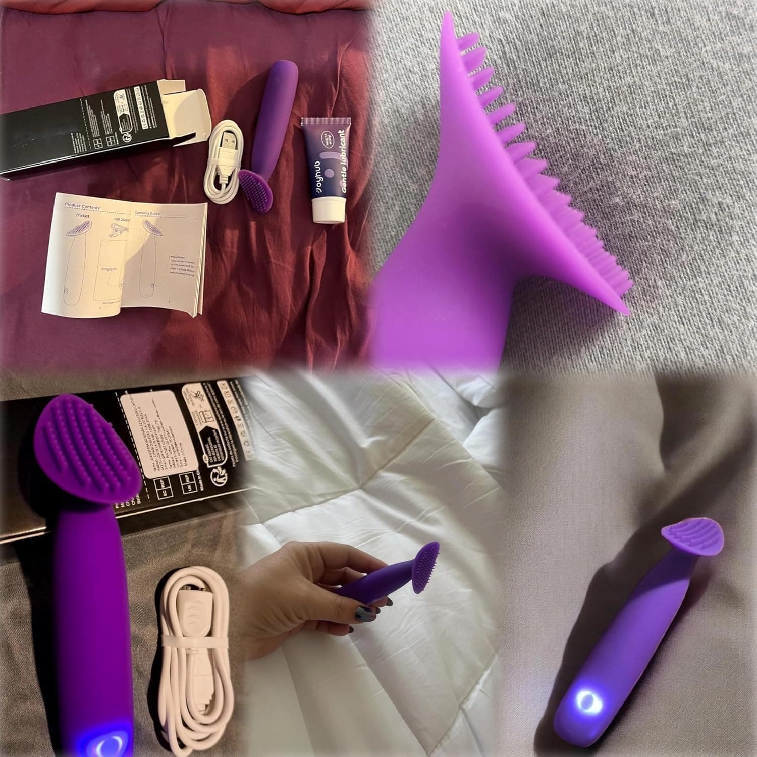Vibratorensets für Frauen Klitoris Stimulator mit Silikonbürste 10 Modi Sex Spielzeug für die Frau Paare Vibrator Leise Auflege Mini Vibration für Frauen Sexspielzeug Sex Toyset Woman Vibratorset