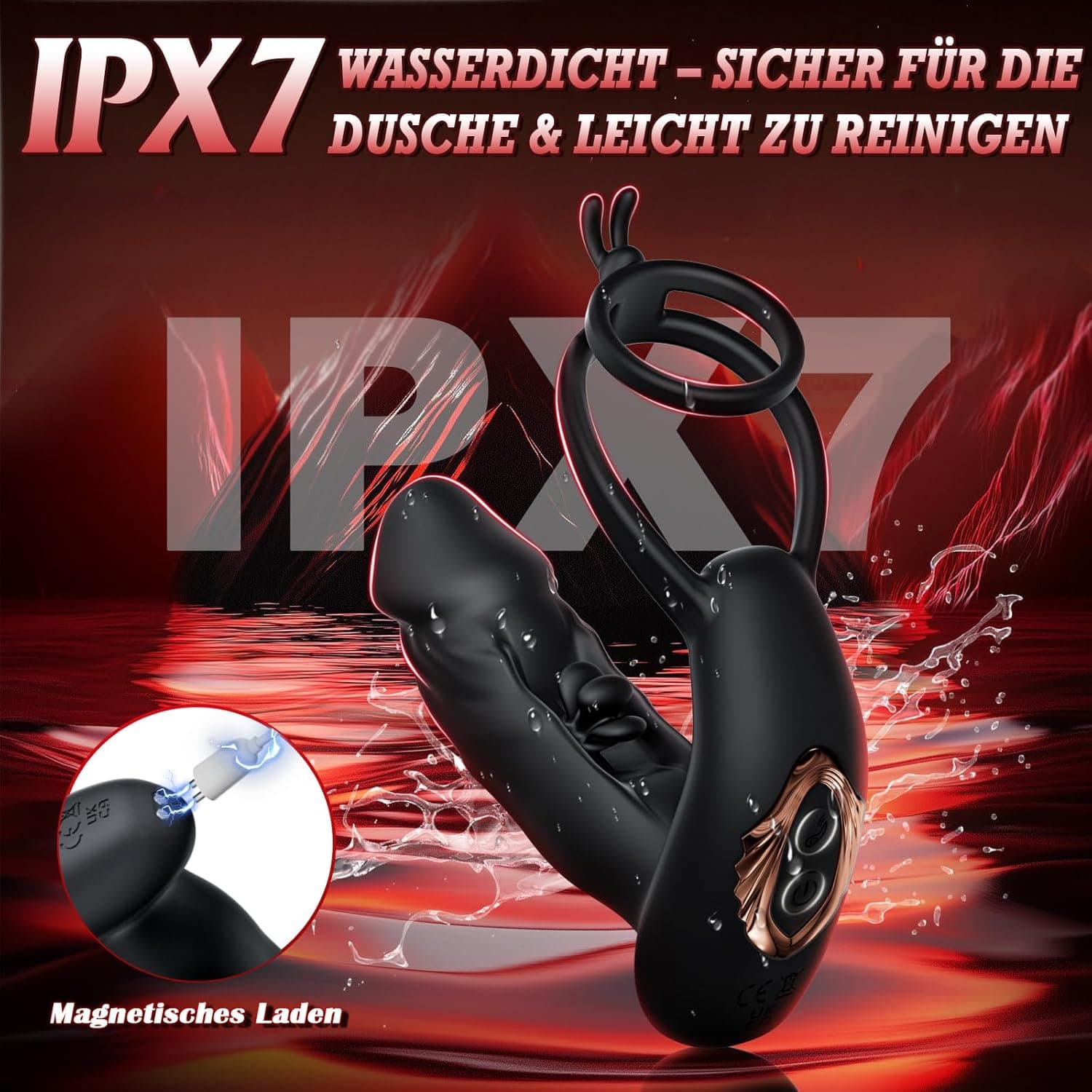 Analplug Sexspielzeug Penisringe Analvibratoren - Prostata Stimulation Vibrator für die Männer mit 10 Vibrations- &amp; Klopfmodi, Anal Dildo Silikon Sex spielzeug Toy für Mann, Gay Buttplug Vibratorstarb