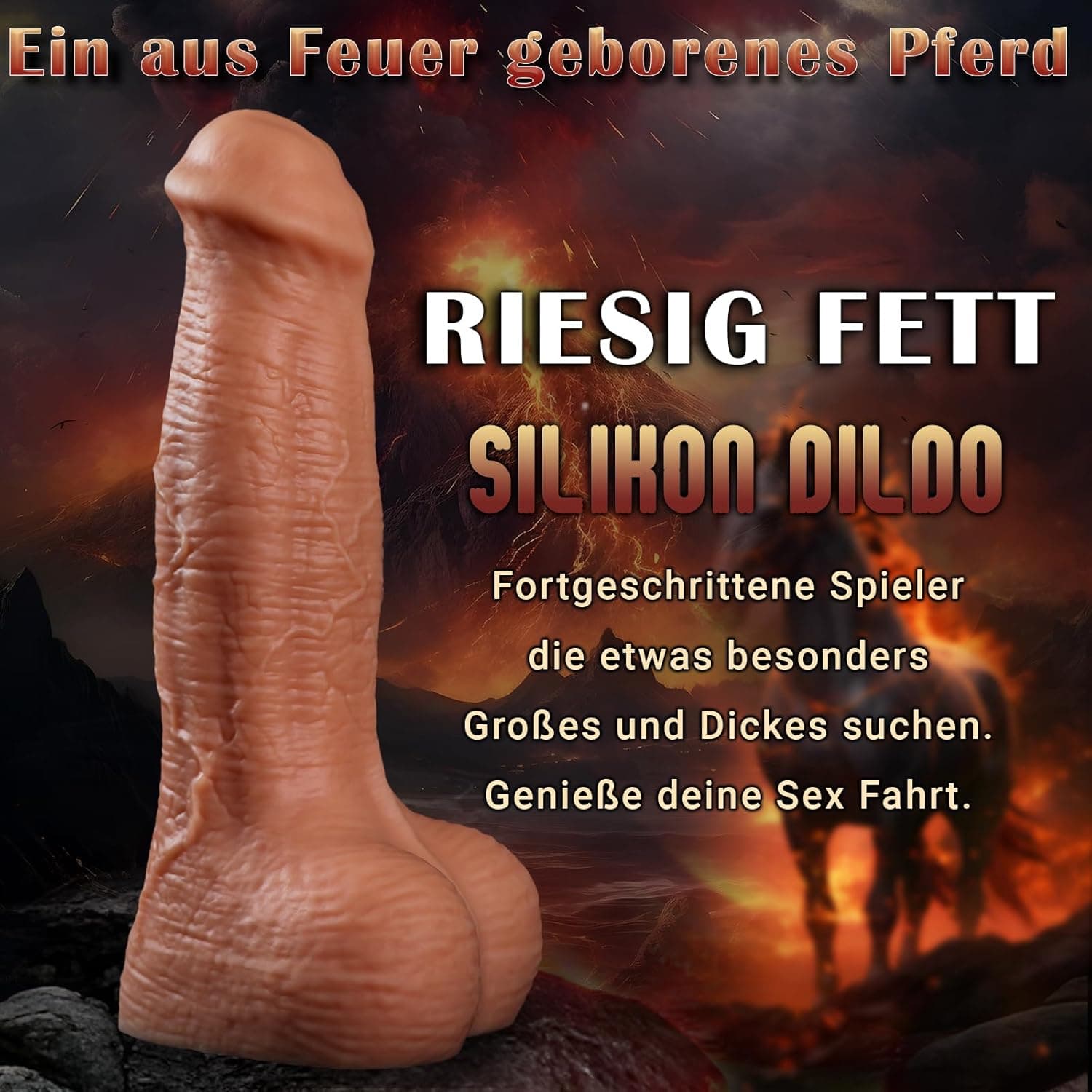 35 cm Realistischer XXL Horse Dildo, 9.4cm Durchmesser Dicker Anal Dildo, Monster Riesen dildos mit Saugnapf für Analspiele, Silikon PferdeDildo Analplug Sexspielzeug für Frauen Männer Schwule