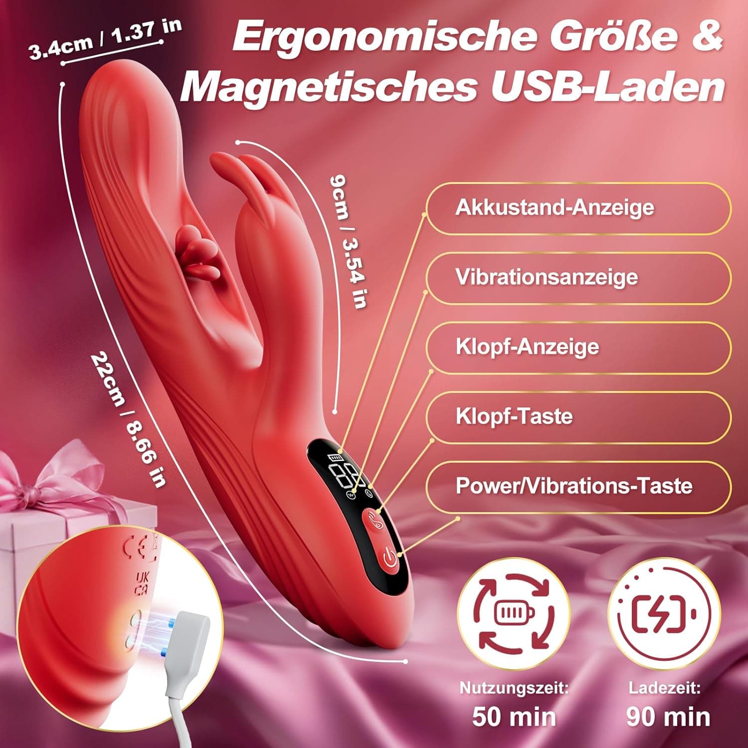 Vibration für Frauen Sex Spielzeug Dildo Vibrator - G Punkt Vibratoren mit 9 Vibrationen &amp; 9 Pulsationen, Sex Spielzeug für die Frau Klitoris Stimulator für Sie Sexspielzeug Sex Toys Dildos Vibrators
