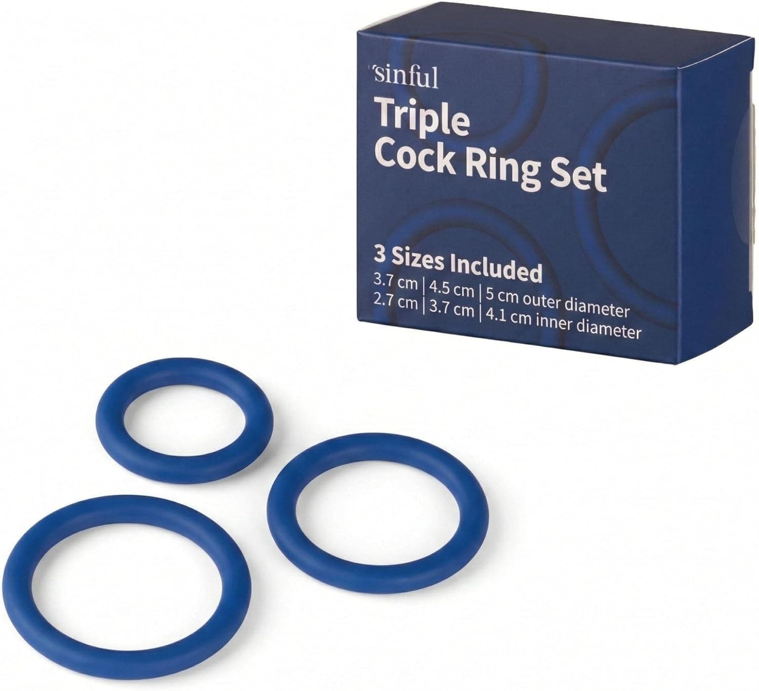 Sinful Penisring Set mit 3 Dehnbaren Penisringen aus Silikon - Erektionsförderndes, Langlebiges Cockringe Sexspielzeug für Männer - Penis Ring, Cock Ring Passend für Jede Größe Schwartz