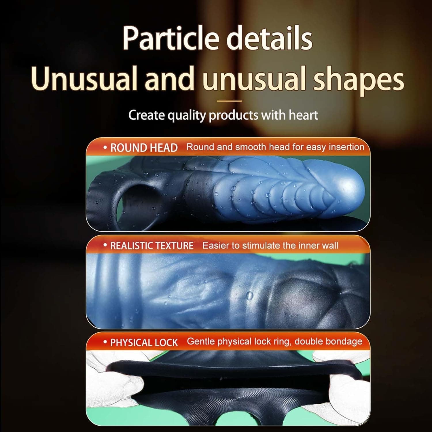 Silikon Penis Sleeve Mit Monster Dildo Design Und Hodenring, Wiederverwendbare Penishülle Zur Penisverlängerung Und Erektionssteigerung, Penisvergrößerung Extender Für Männer Sexspielzeug（L）