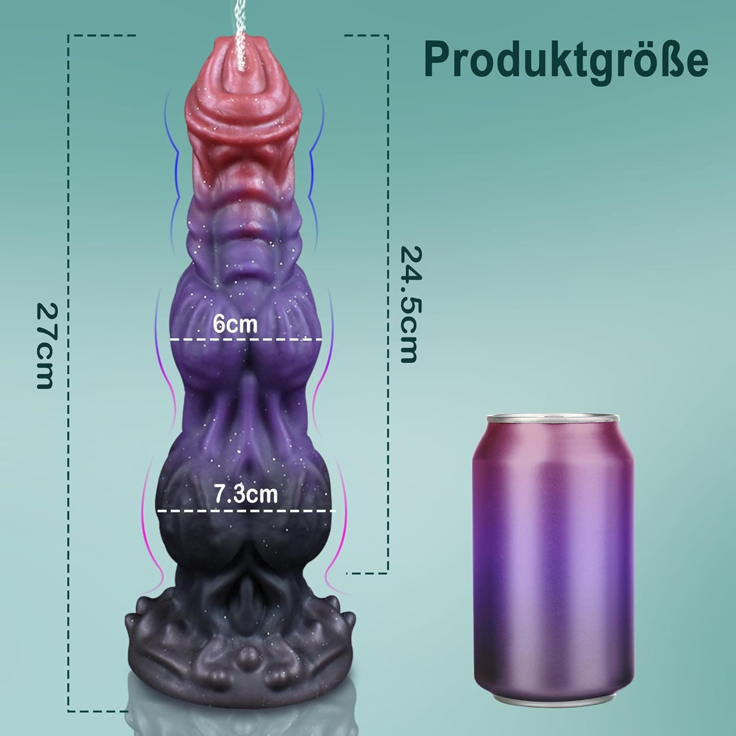 Spritz Dildo Fantasy Alien Dildo Knoten Cum Pferde Horse Dildo mit Spritzfunktion Saugnapf Spritzdildo Monster Tier Squirting Silikon Anal Dildo Groß mit Abspritzen Diloschwanz für Frauen Männer XXL